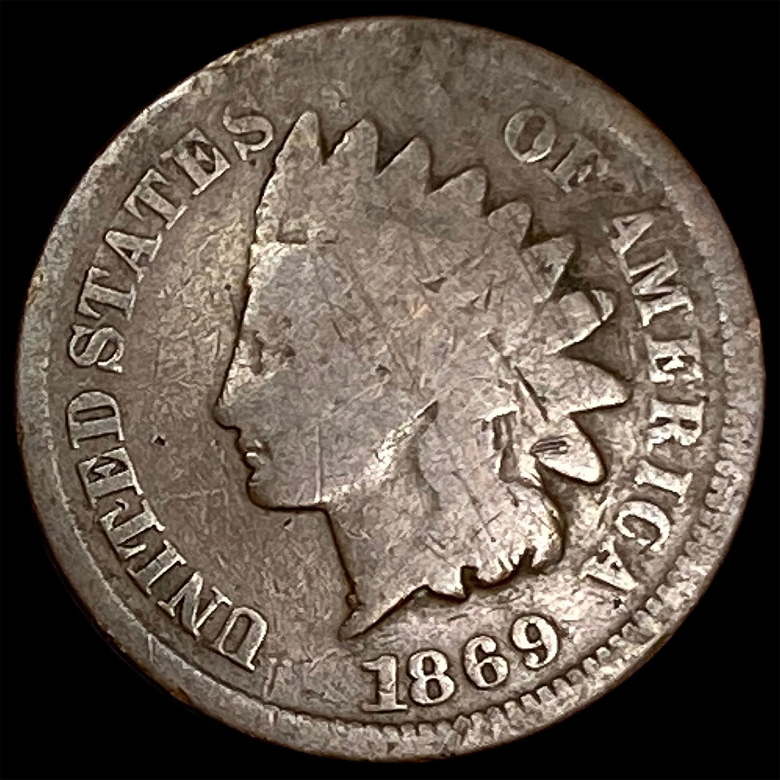 1869 Indian Head Cent NICELY CIRCULATED (1 of 2)