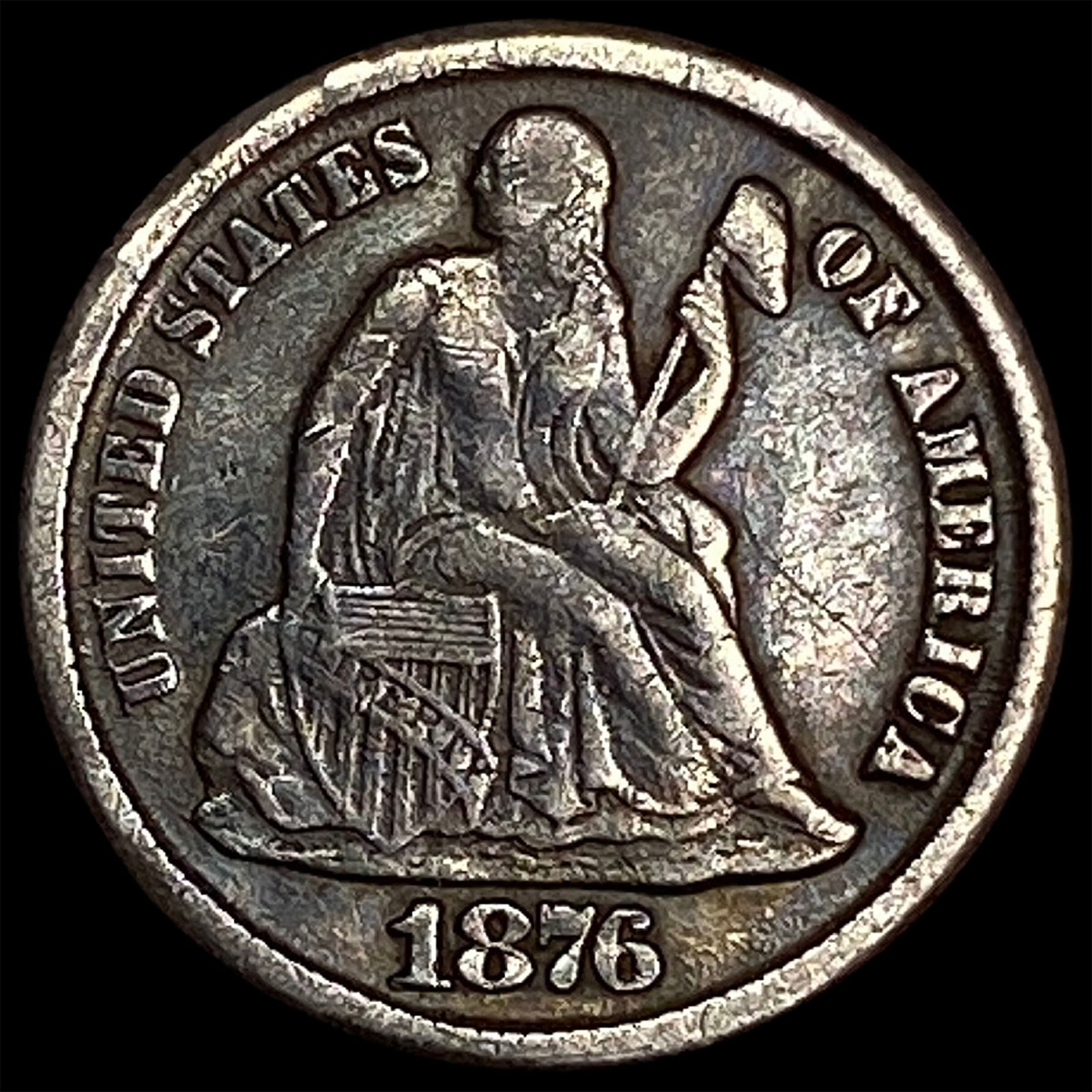 1876-CC Silver Seated Liberty Dime HIGH GRADE (1 of 2)