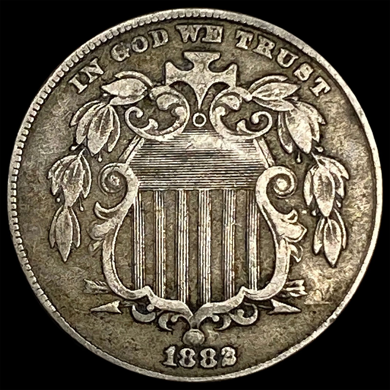 1883 Shield Nickel NEARLY UNCIRCULATED (1 of 2)
