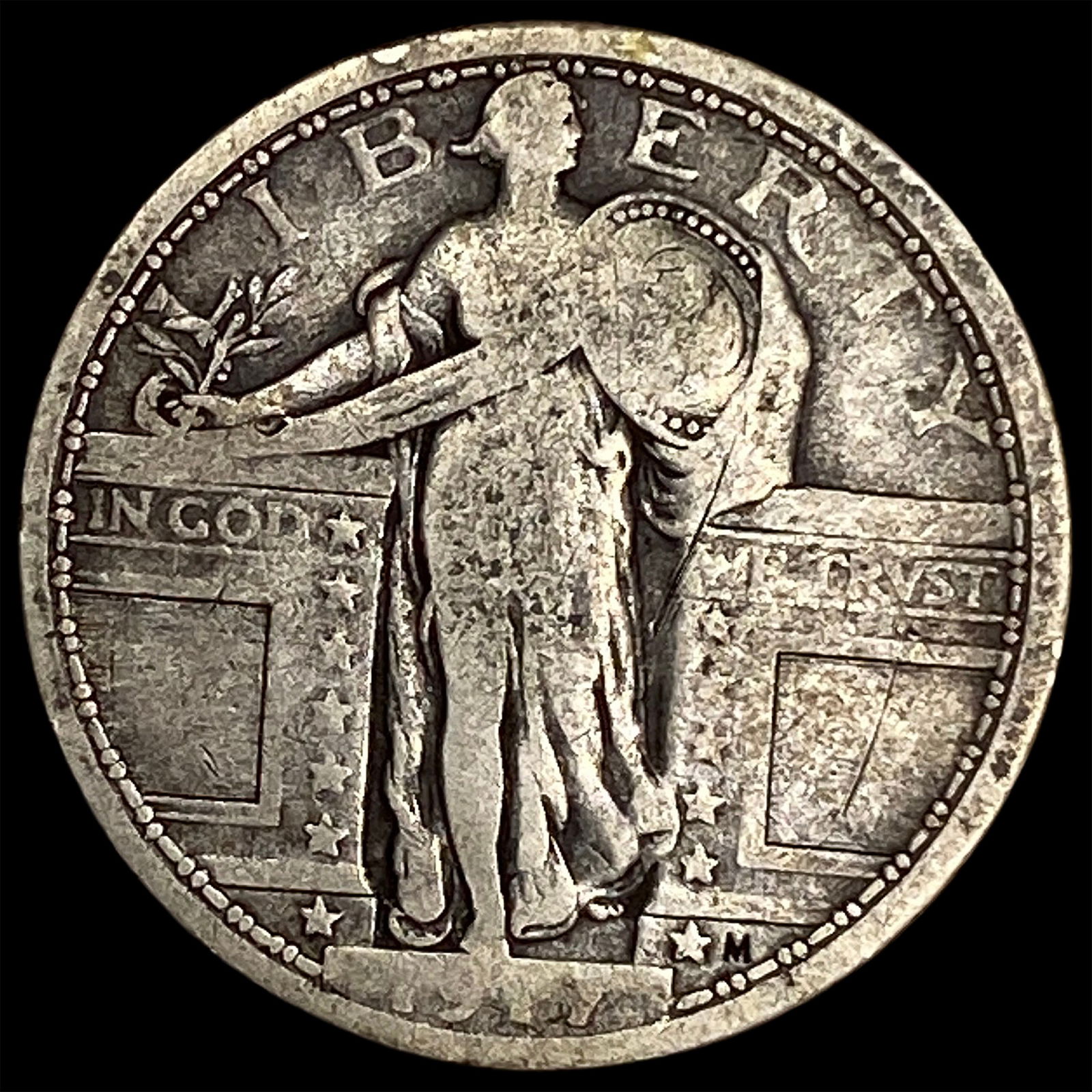 1925-S Silver Standing Liberty Quarter LIGHTLY CIRCULATED (1 of 2)