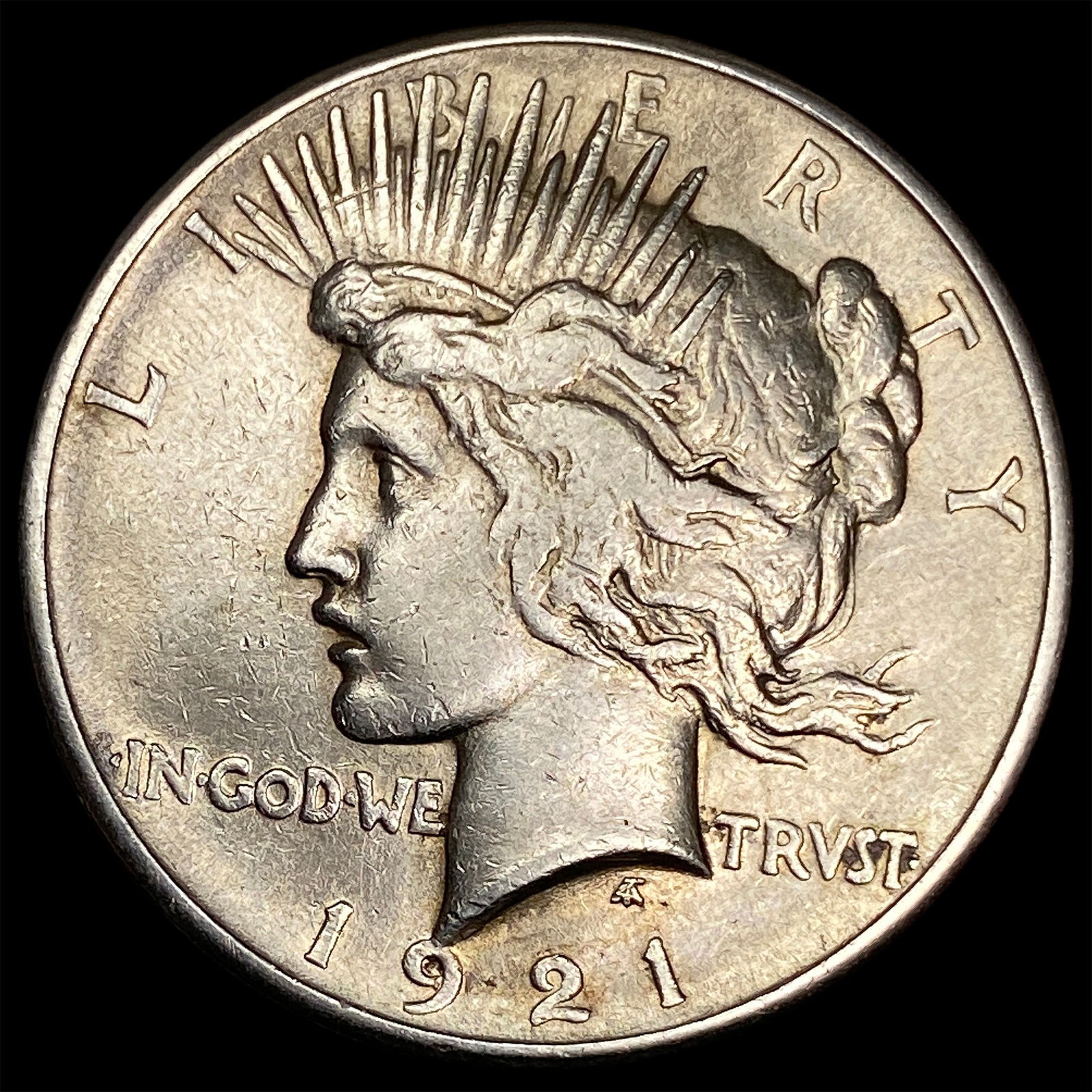 1921 HR Silver Peace Dollar CLOSELY UNCIRCULATED (1 of 2)