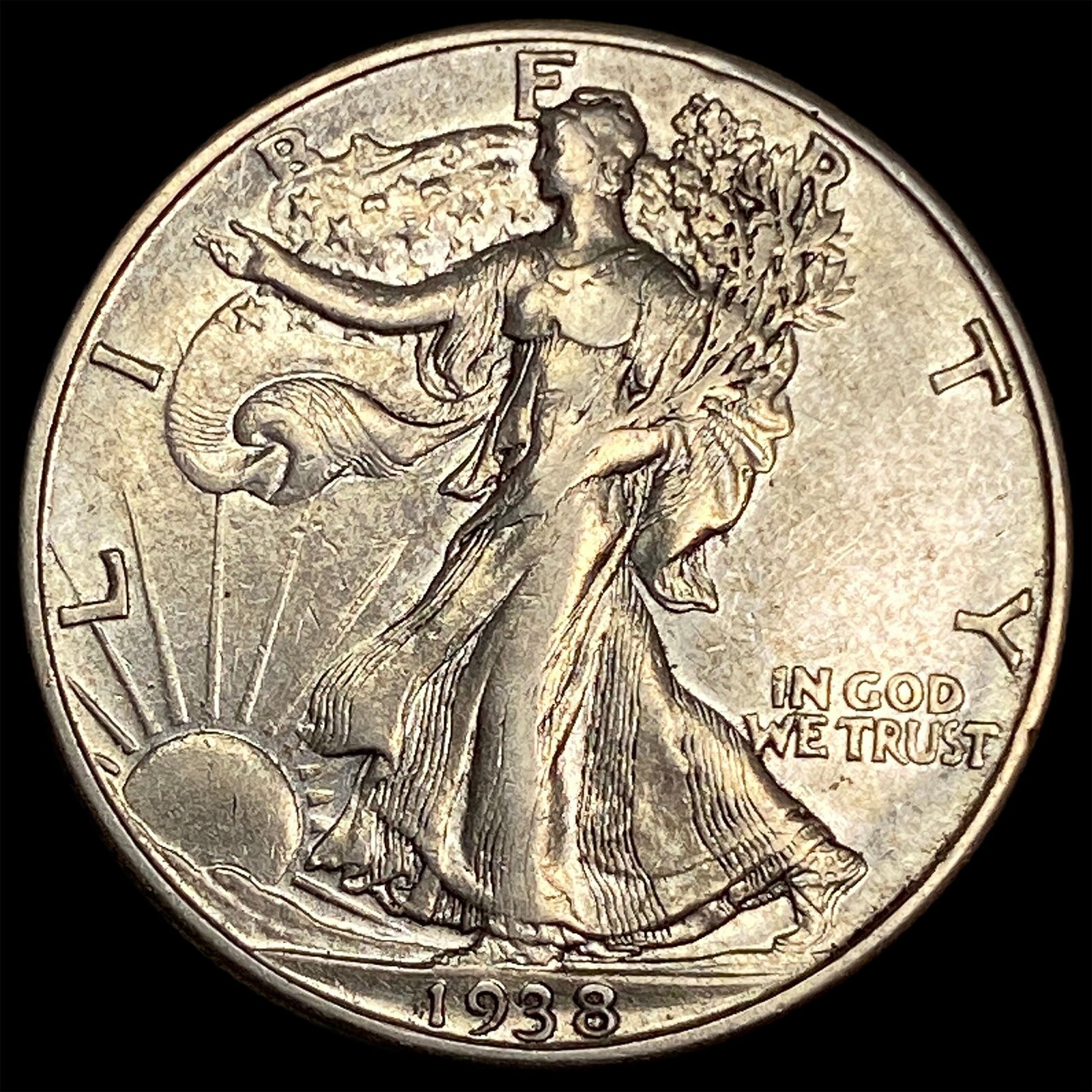 1938 Silver Half Dollar Walking Liberty CLOSELY UNCIRCULATED (1 of 2)