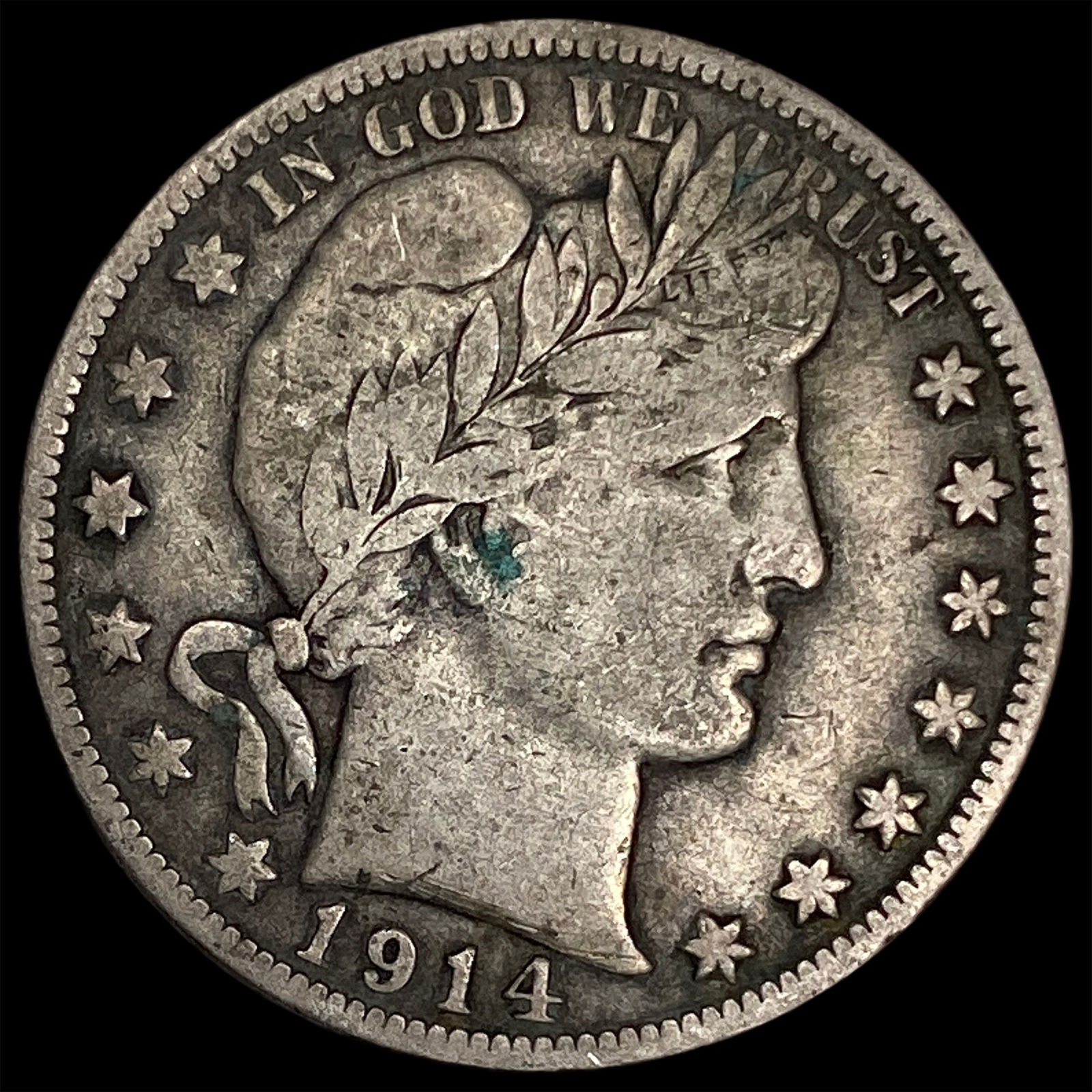 1914-S Silver Barber Half Dollar NICELY CIRCULATED (1 of 2)