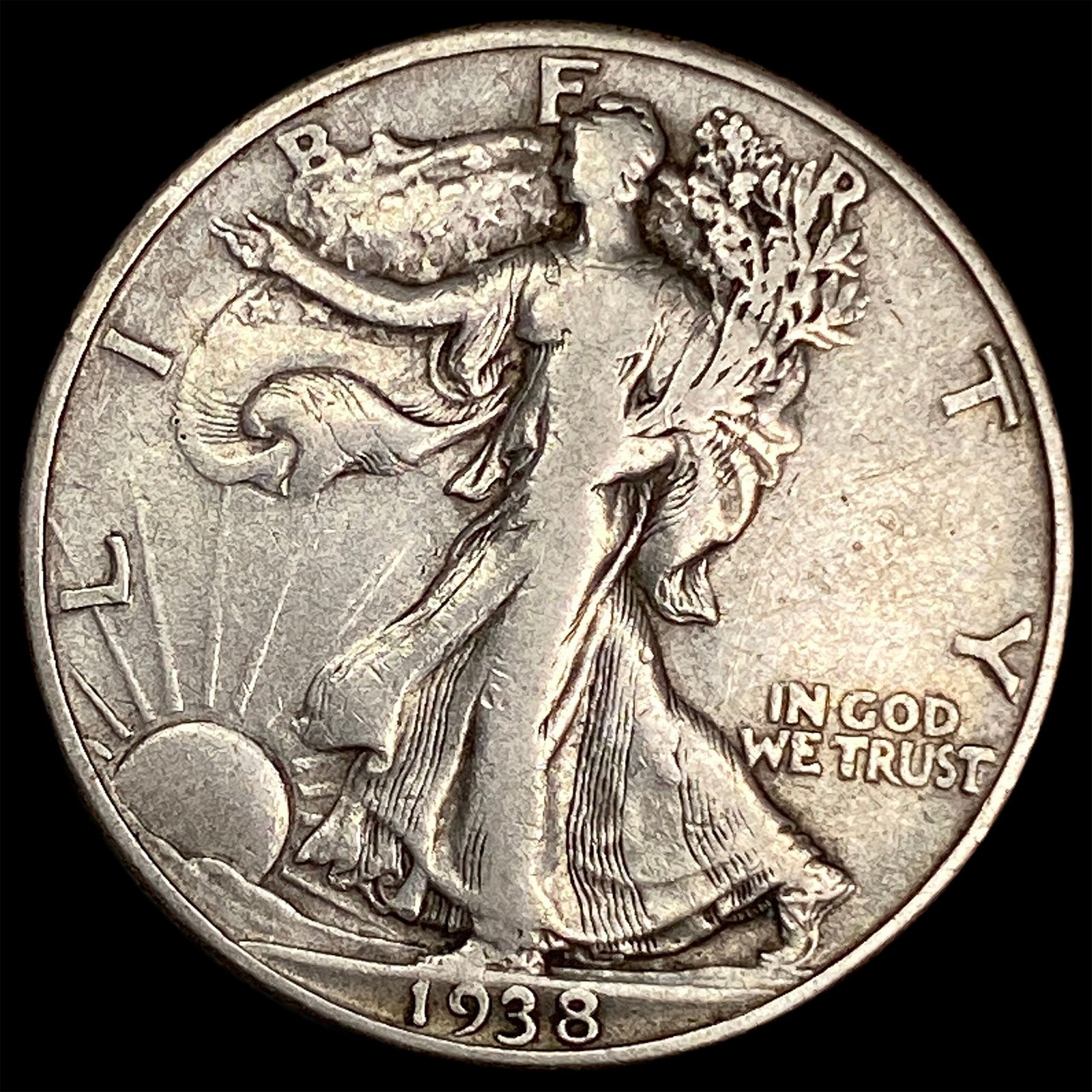 1938-D Silver Walking Liberty Half Dollar ABOUT UNCIRCULATED (1 of 2)