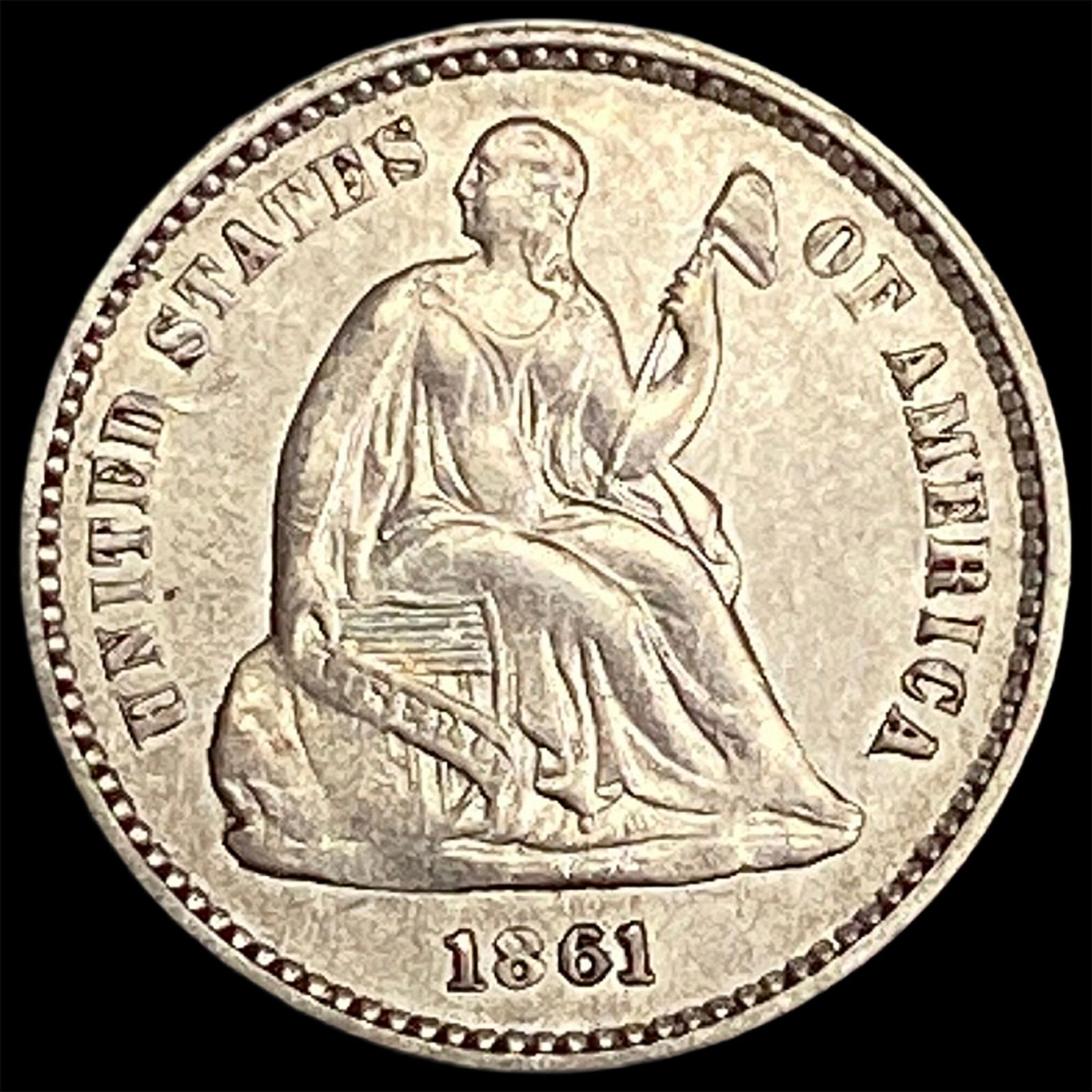 1861 Silver Half Dime CLOSELY UNCIRCULATED (1 of 2)