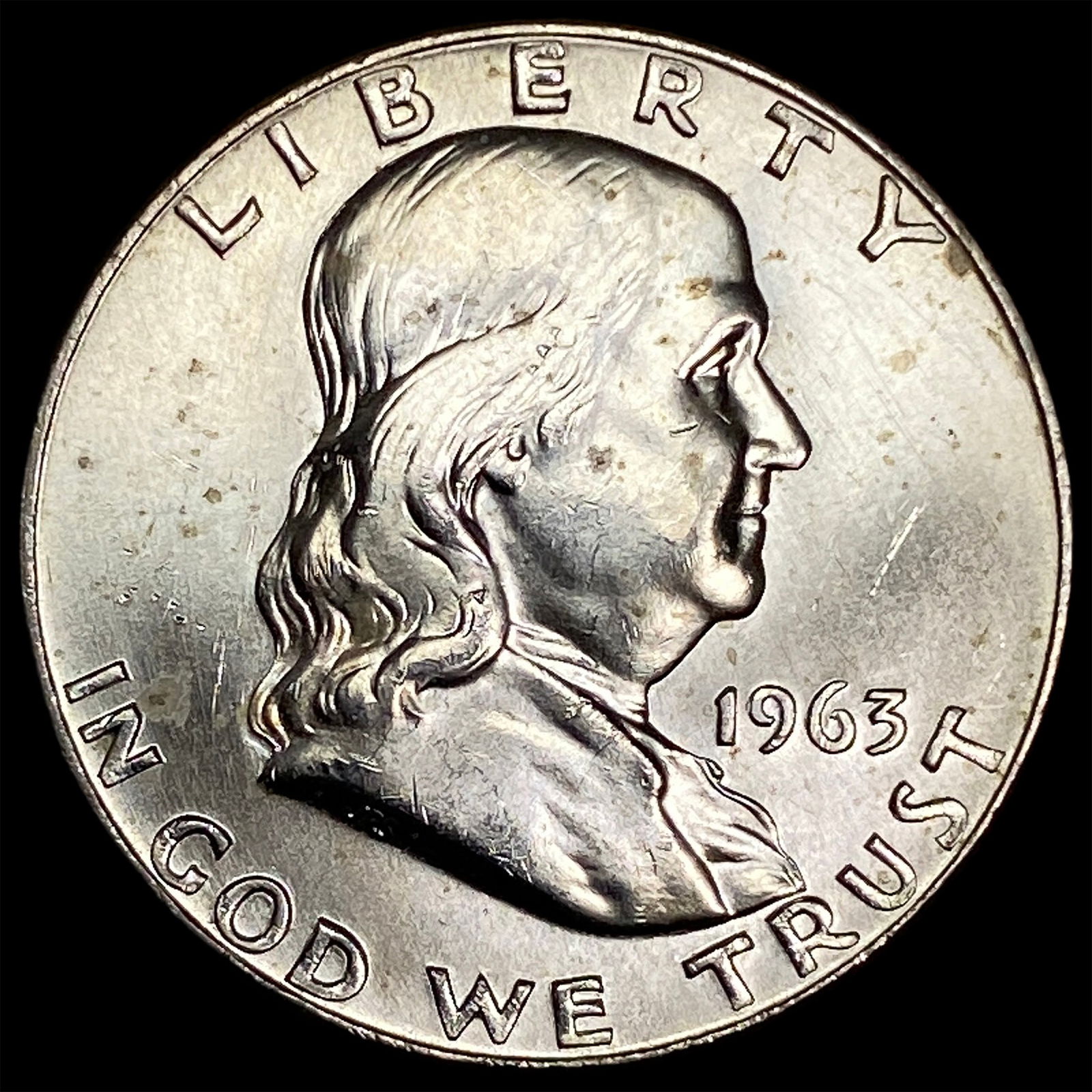 1963-D Silver Half Dollar Franklin UNCIRCULATED (1 of 2)