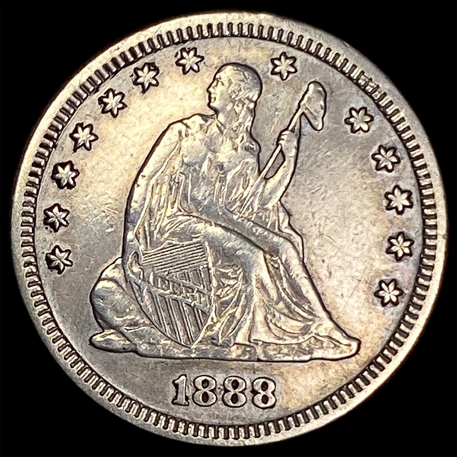 1888-S Silver Seated Liberty Quarter CLOSELY UNCIRCULATED (1 of 2)