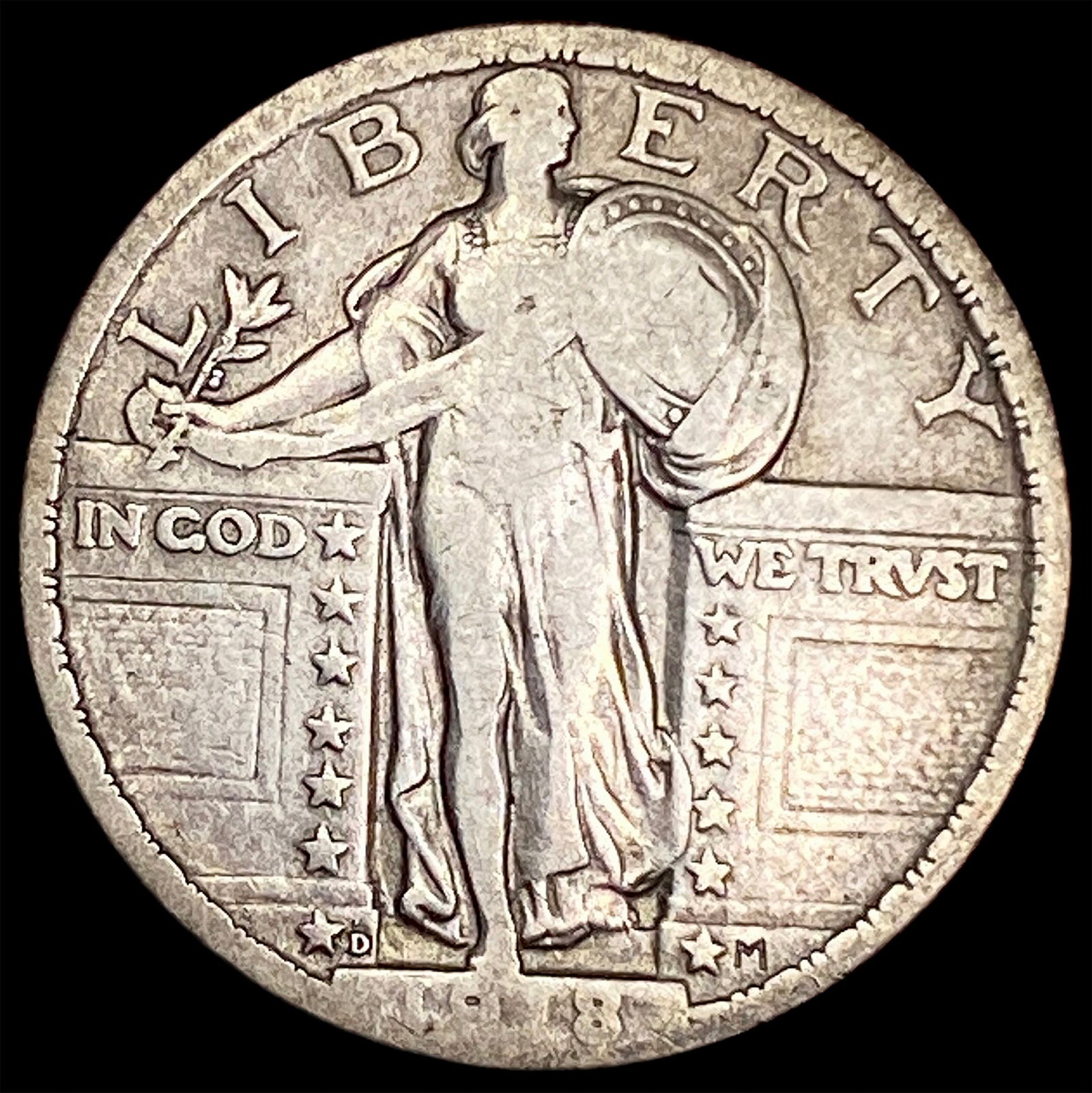1918-D Silver Standing Liberty Quarter LIGHTLY CIRCULATED (1 of 2)