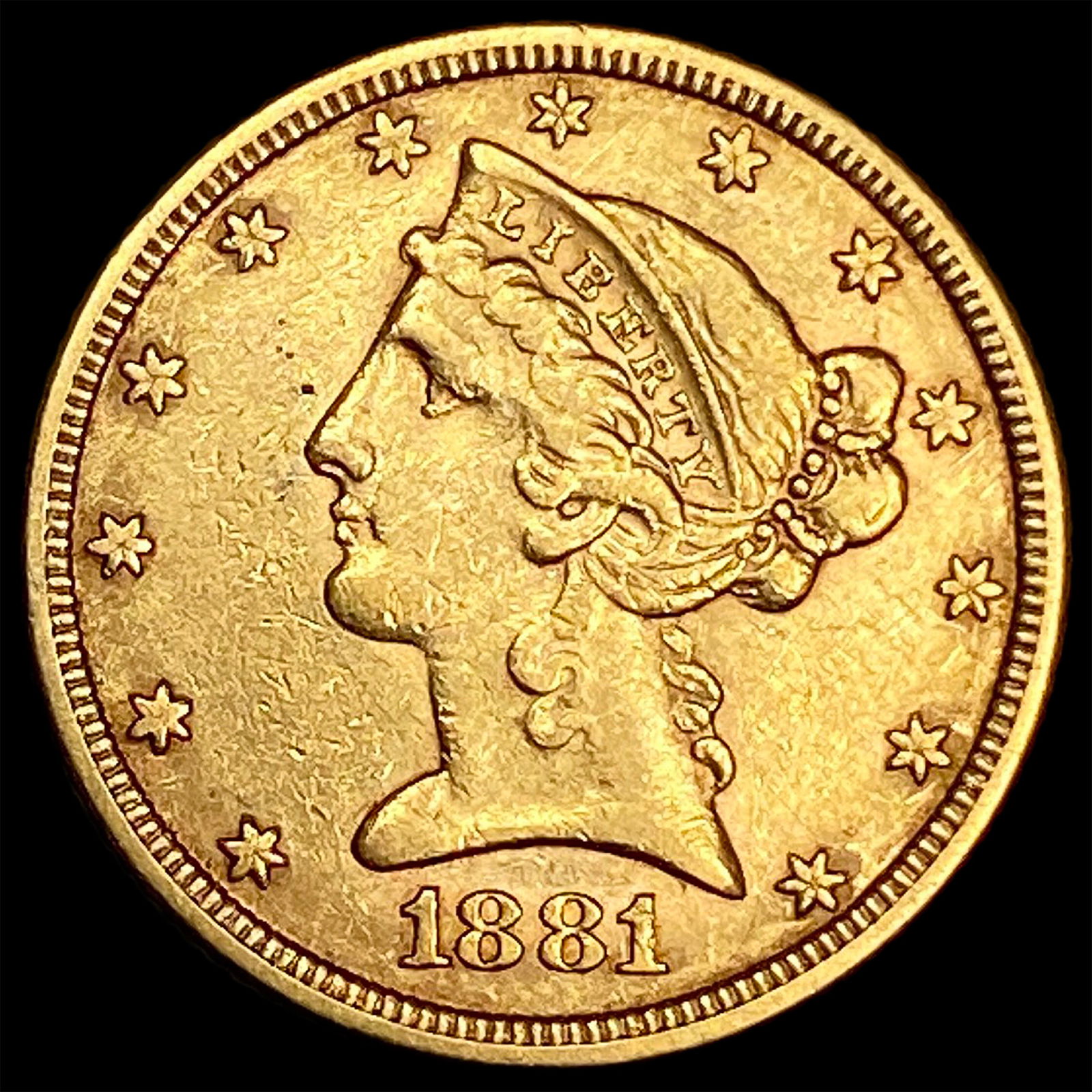 1881 Liberty Head Half Eagle $5 Gold NEARLY UNCIRCULATED (1 of 2)