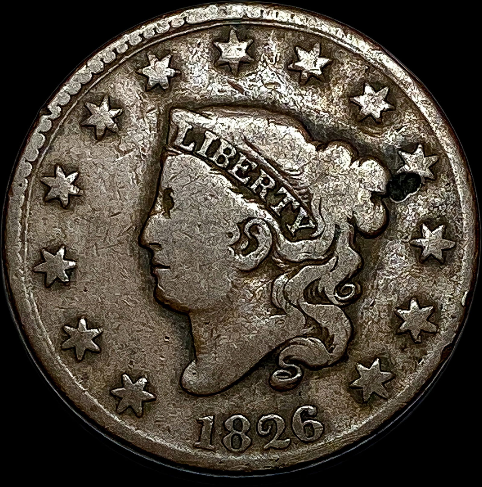 1826 Coronet Head Large Cent NICELY CIRCULATED (1 of 2)