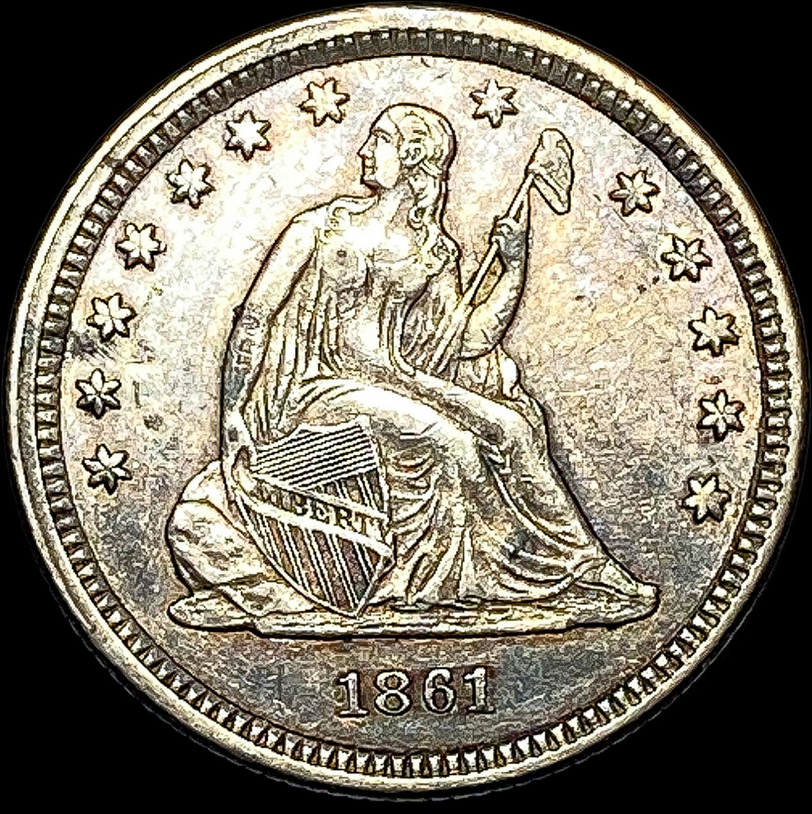 1861 Seated Liberty Quarter CLOSELY UNCIRCULATED (1 of 2)