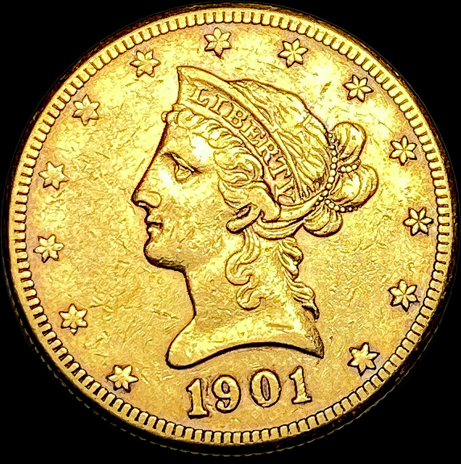 1901-S Gold $10 Liberty Head Eagle NEARLY UNCIRCULATED (1 of 2)