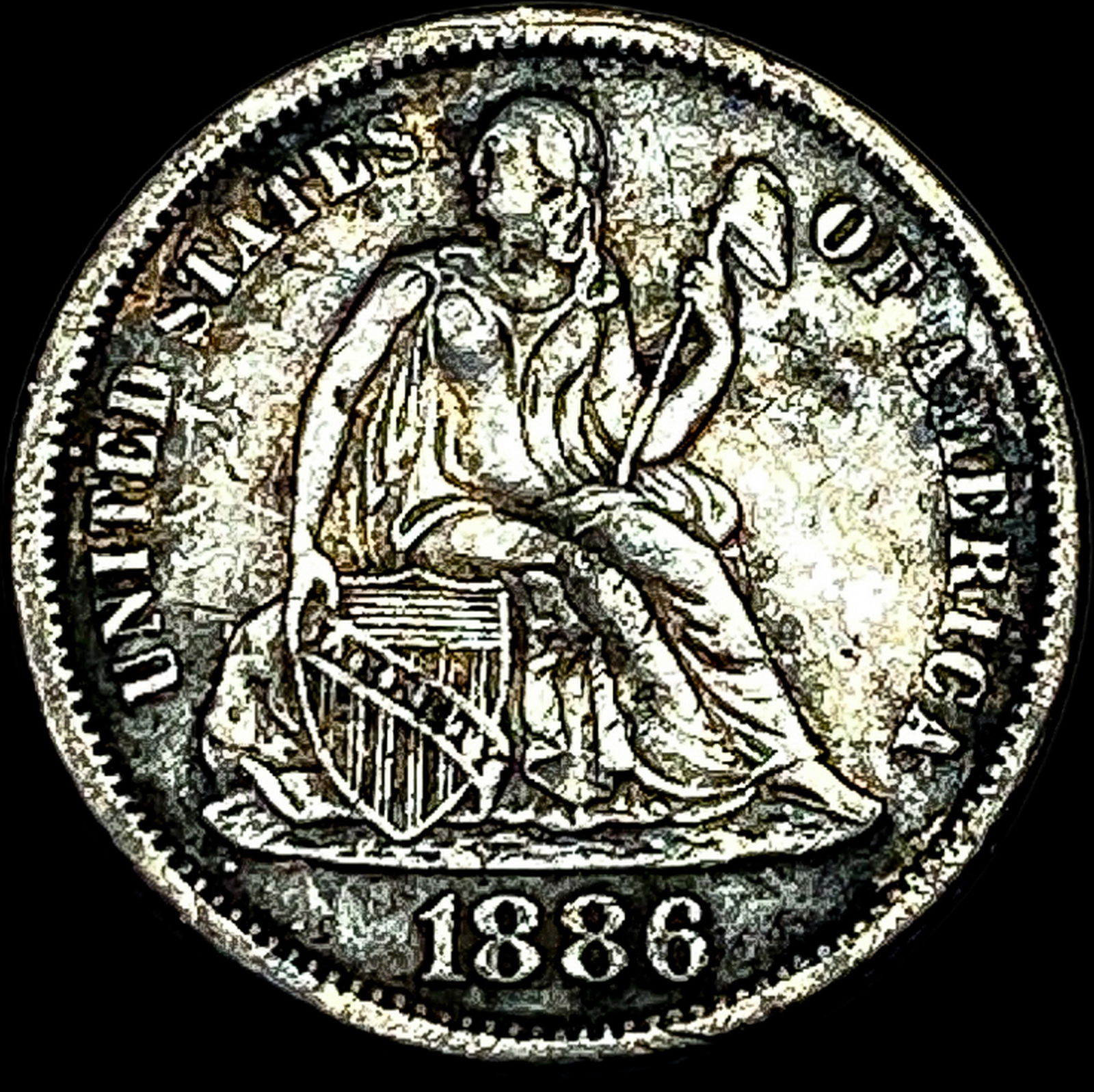 1886 Silver Seated Liberty Dime HIGH GRADE (1 of 2)