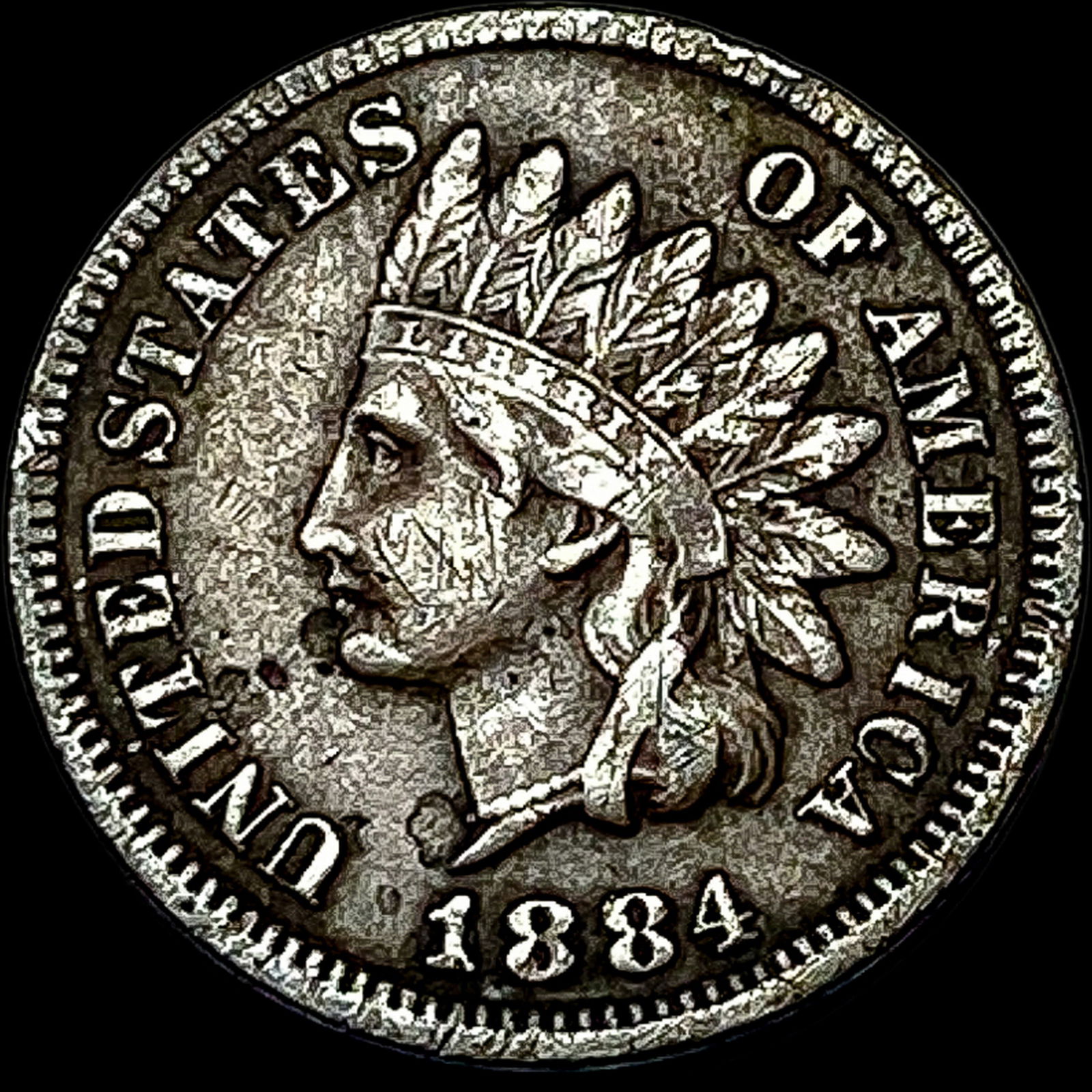 1884 Indian Head Cent ABOUT UNCIRCULATED (1 of 2)