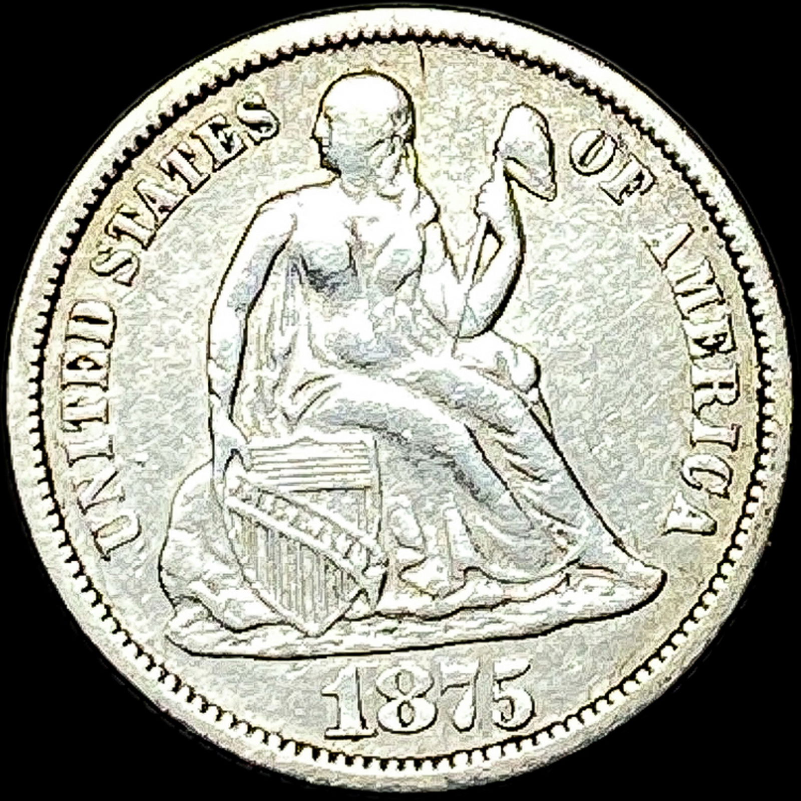 1875 Seated Liberty Dime NICELY CIRCULATED (1 of 2)