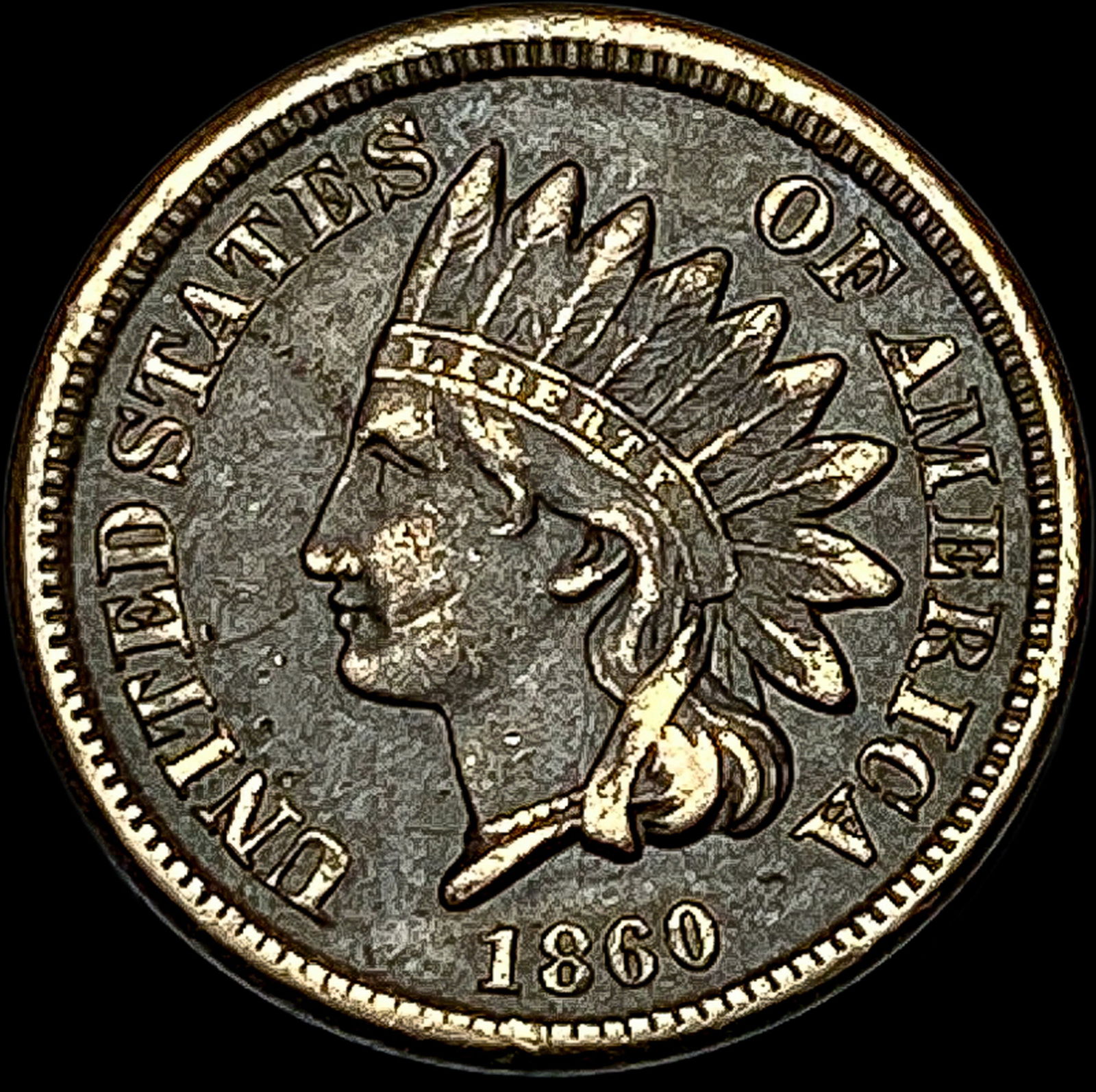 1860 Copper-Nickel Indian Head Cent CLOSELY UNCIRCULATED (1 of 2)