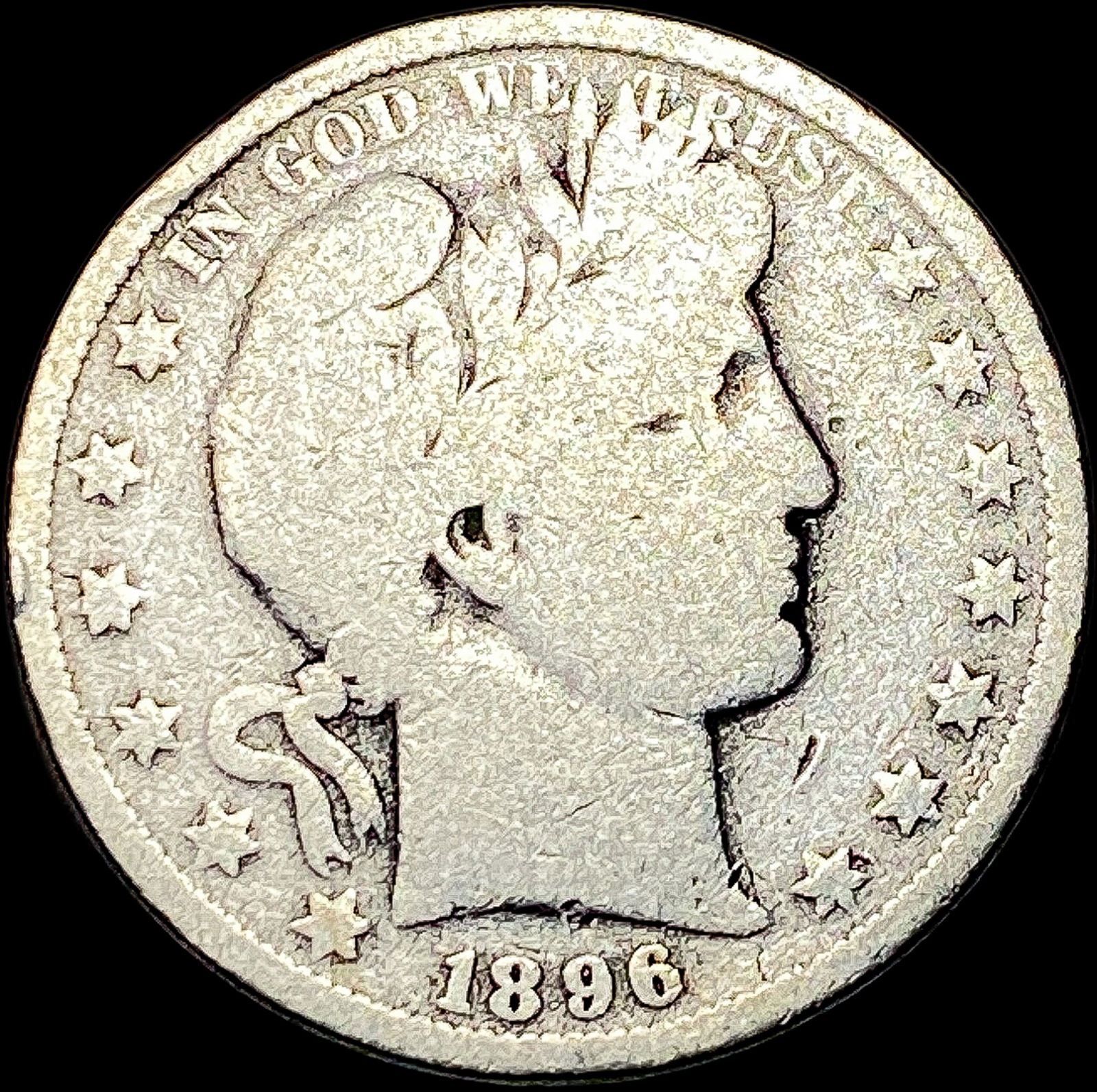 1896-O Silver Barber Half Dollar NICELY CIRCULATED (1 of 2)
