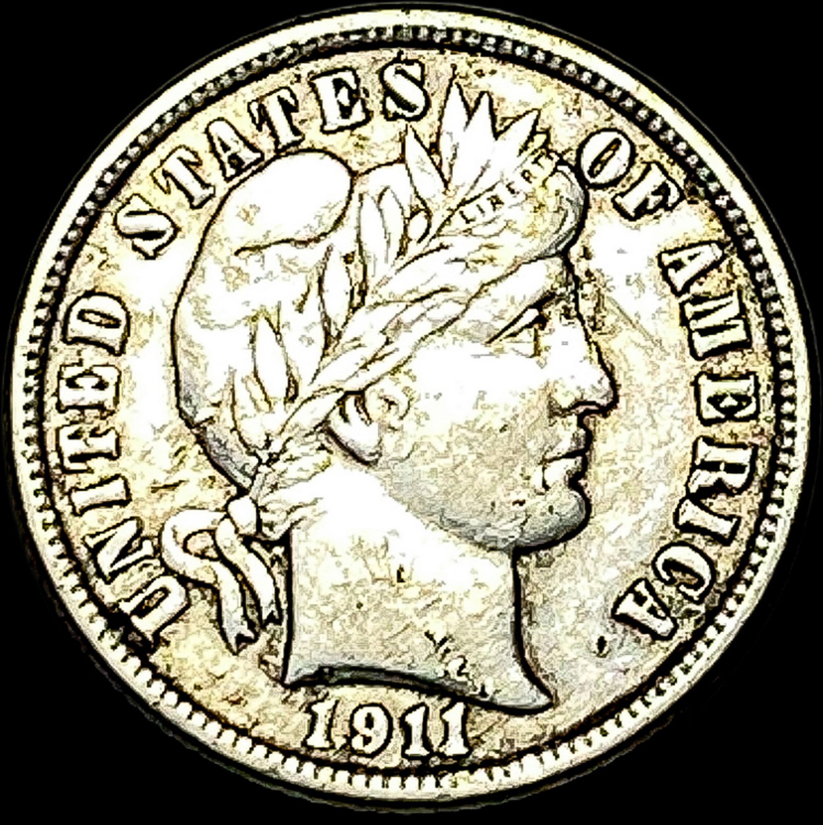 1911 Silver Barber Dime CLOSELY UNCIRCULATED (1 of 2)