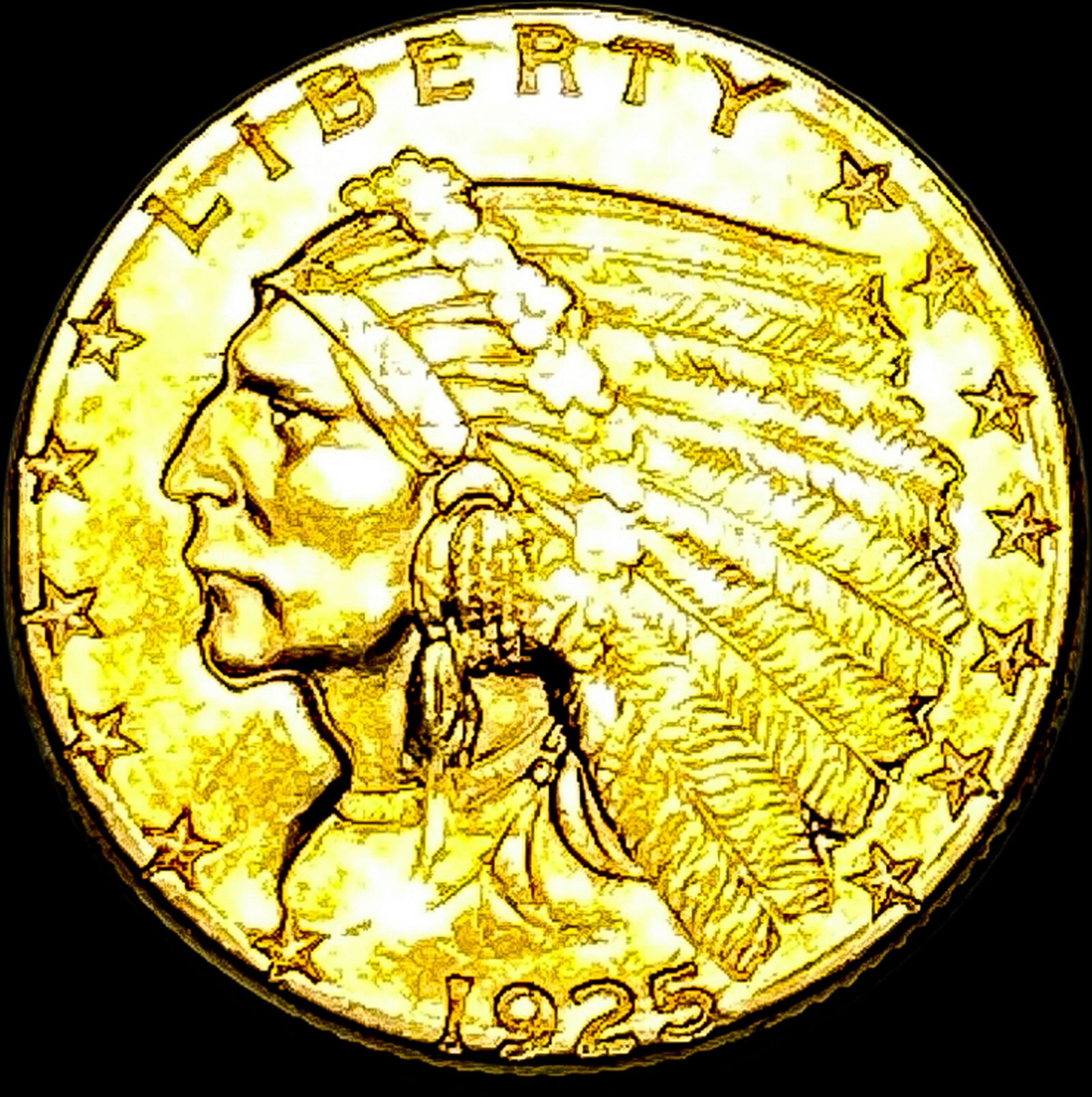 1925 Indian Head $2.50 Gold Quarter Eagle UNCIRCULATED (1 of 2)
