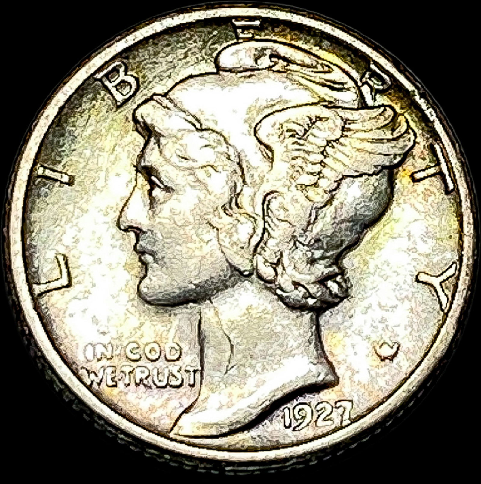 1927-S Silver Mercury Dime NEARLY UNCIRCULATED (1 of 2)