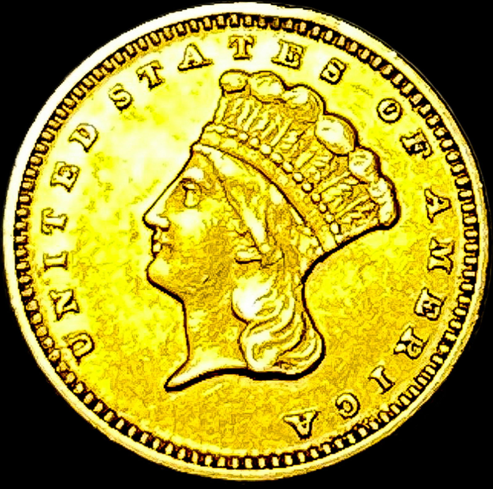 1874 Gold $1 Indian Head CLOSELY UNCIRCULATED (1 of 2)