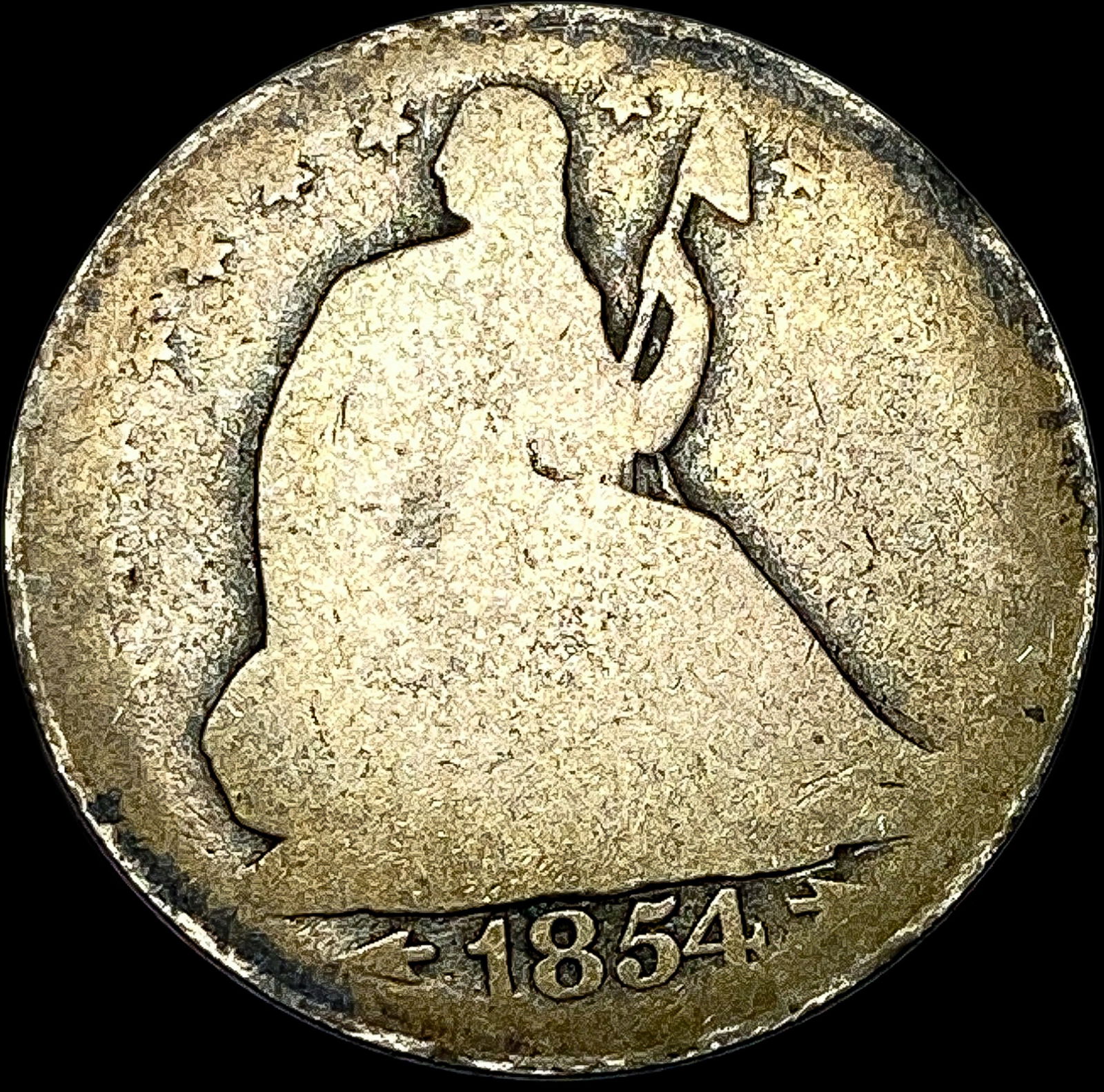 1854 Arrows Seated Liberty Half Dollar NICELY CIRCULATED (1 of 2)