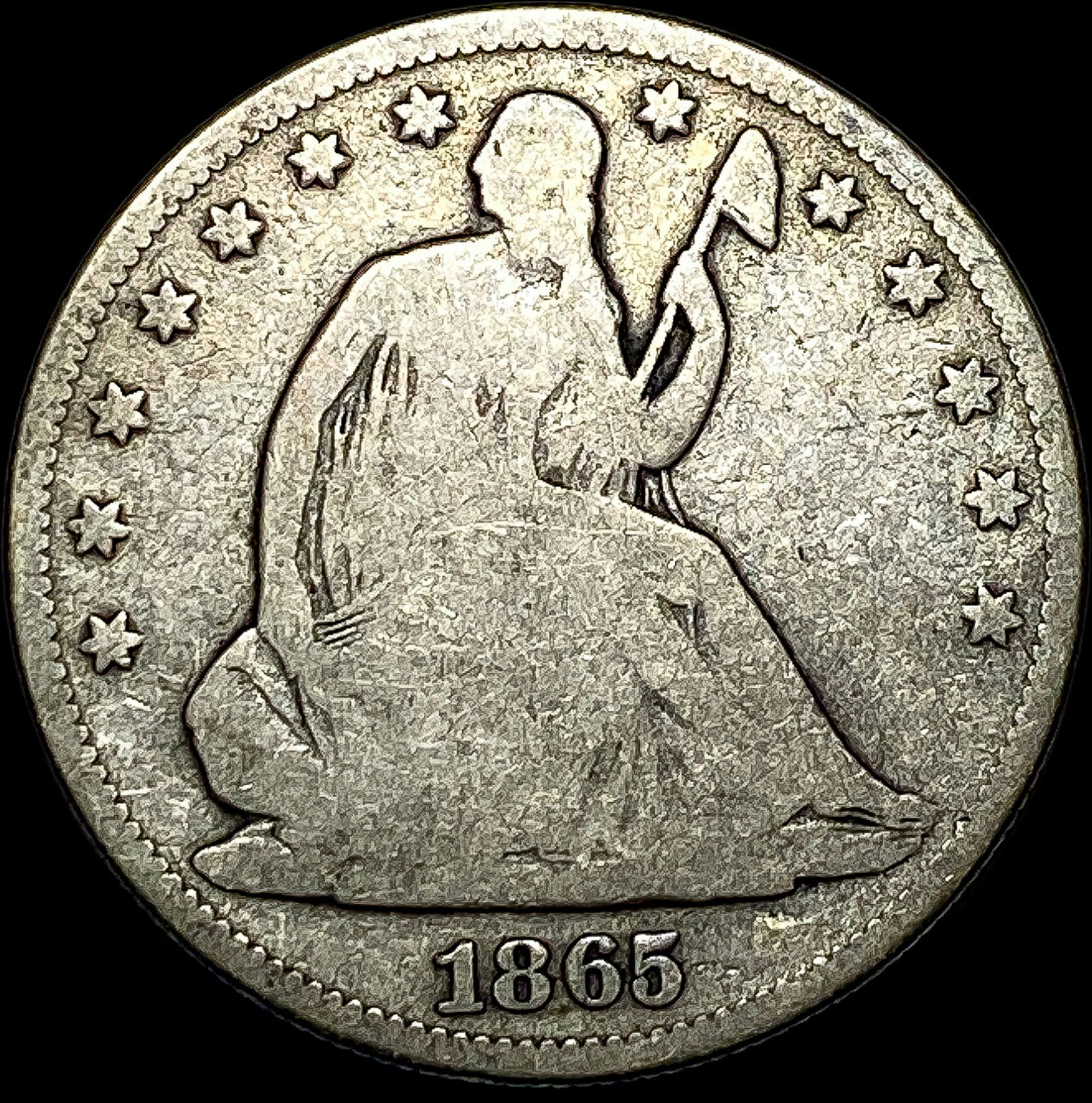 1865 Seated Liberty Half Dollar NICELY CIRCULATED (1 of 2)