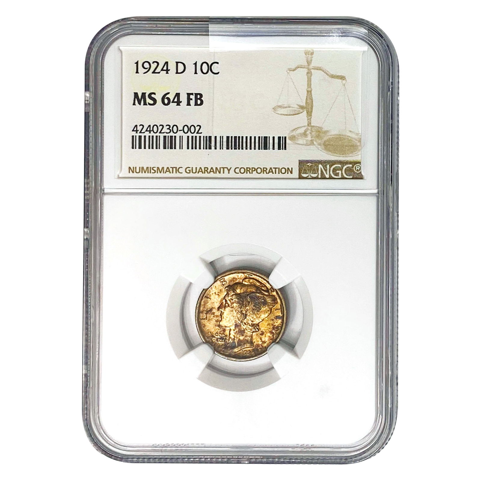 1924-D Mercury Silver Dime NGC MS64 FB (1 of 2)