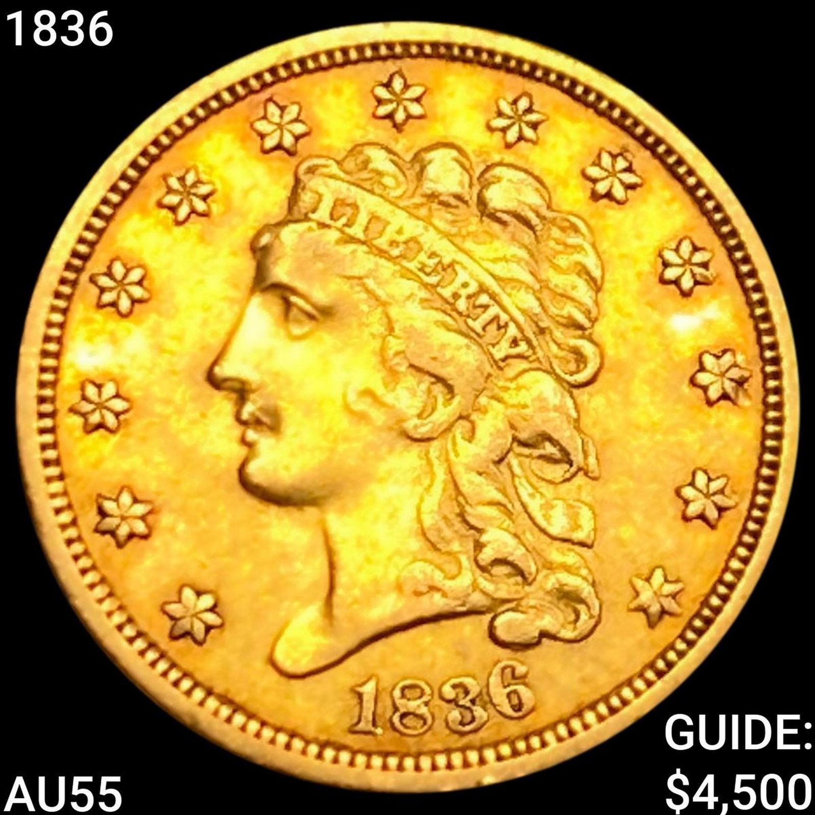 1836 $2.50 Gold Quarter Eagle HIGH GRADE (1 of 2)