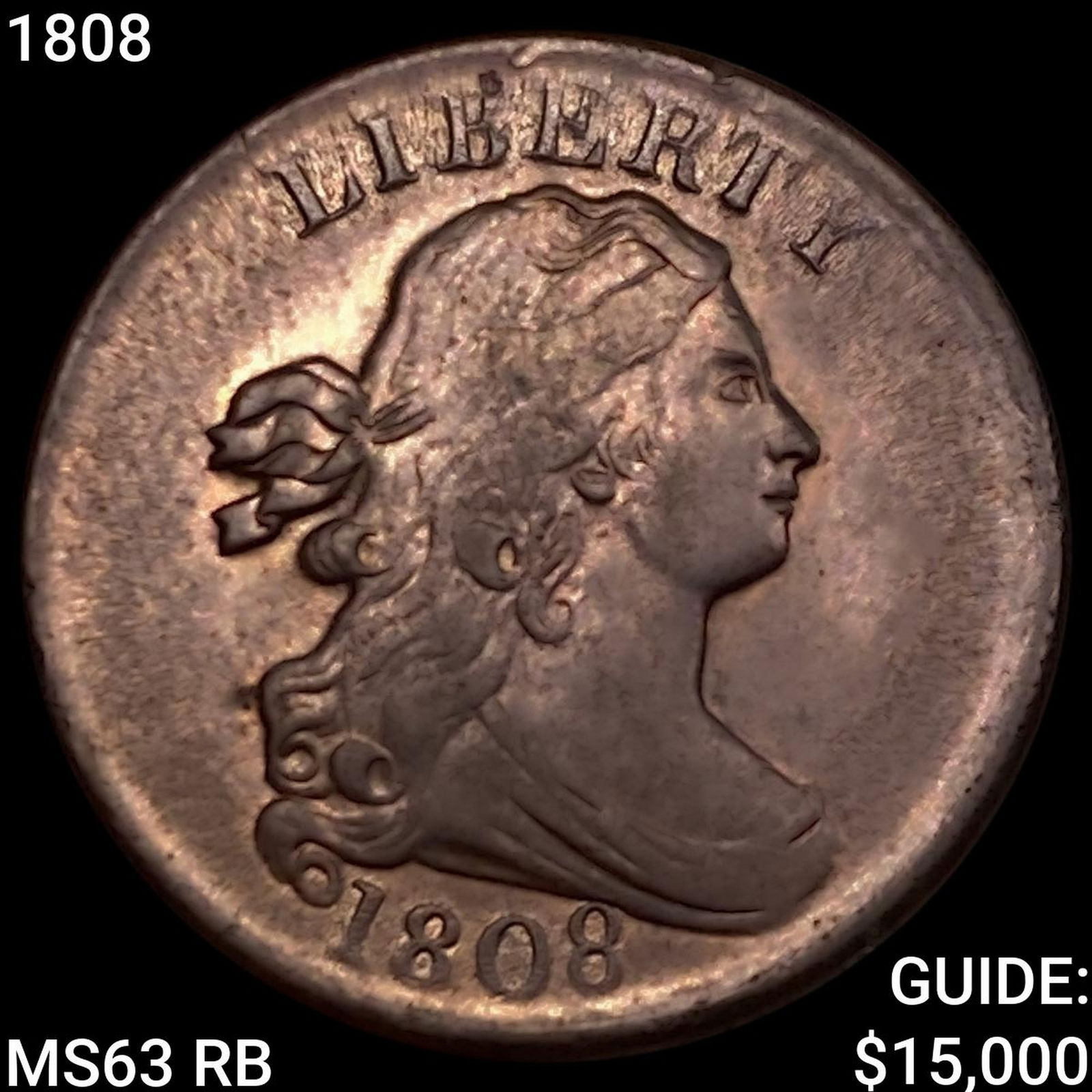 1808 Draped Bust Half Cent CHOICE BU (1 of 2)