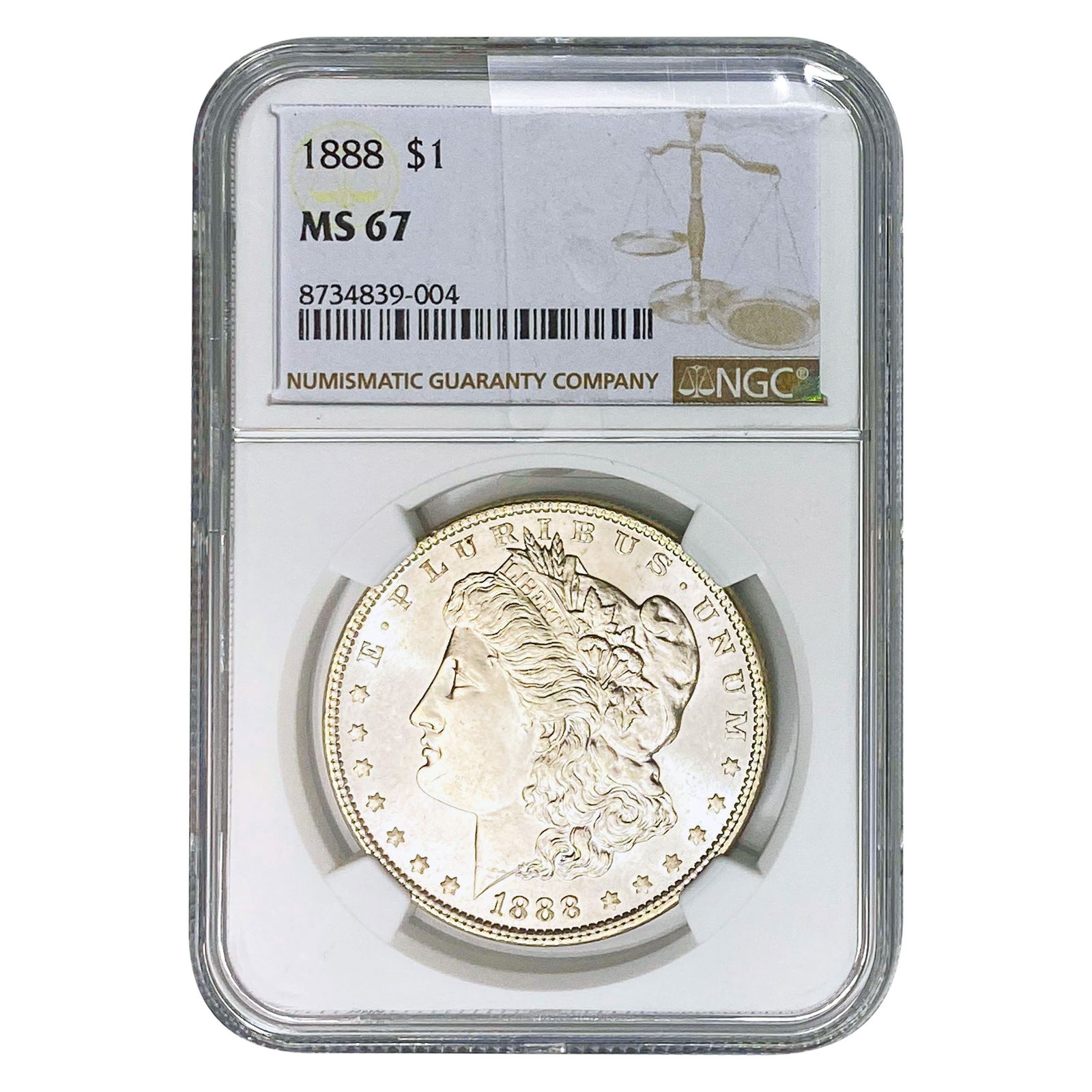 1888 Morgan Silver Dollar NGC MS67: 1888 Morgan Silver Dollar NGC MS67