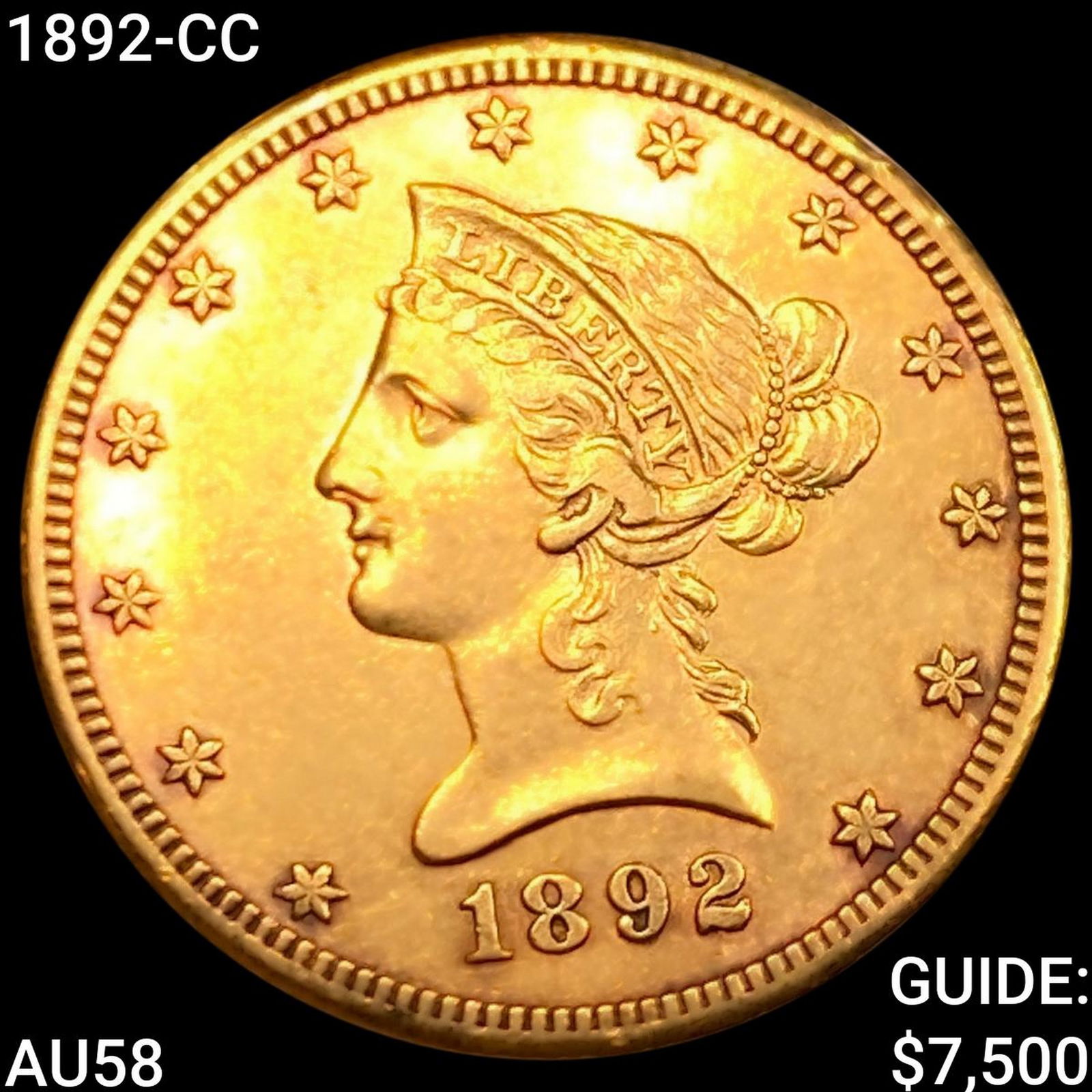 1892-CC $10 Gold Eagle CHOICE AU (1 of 2)