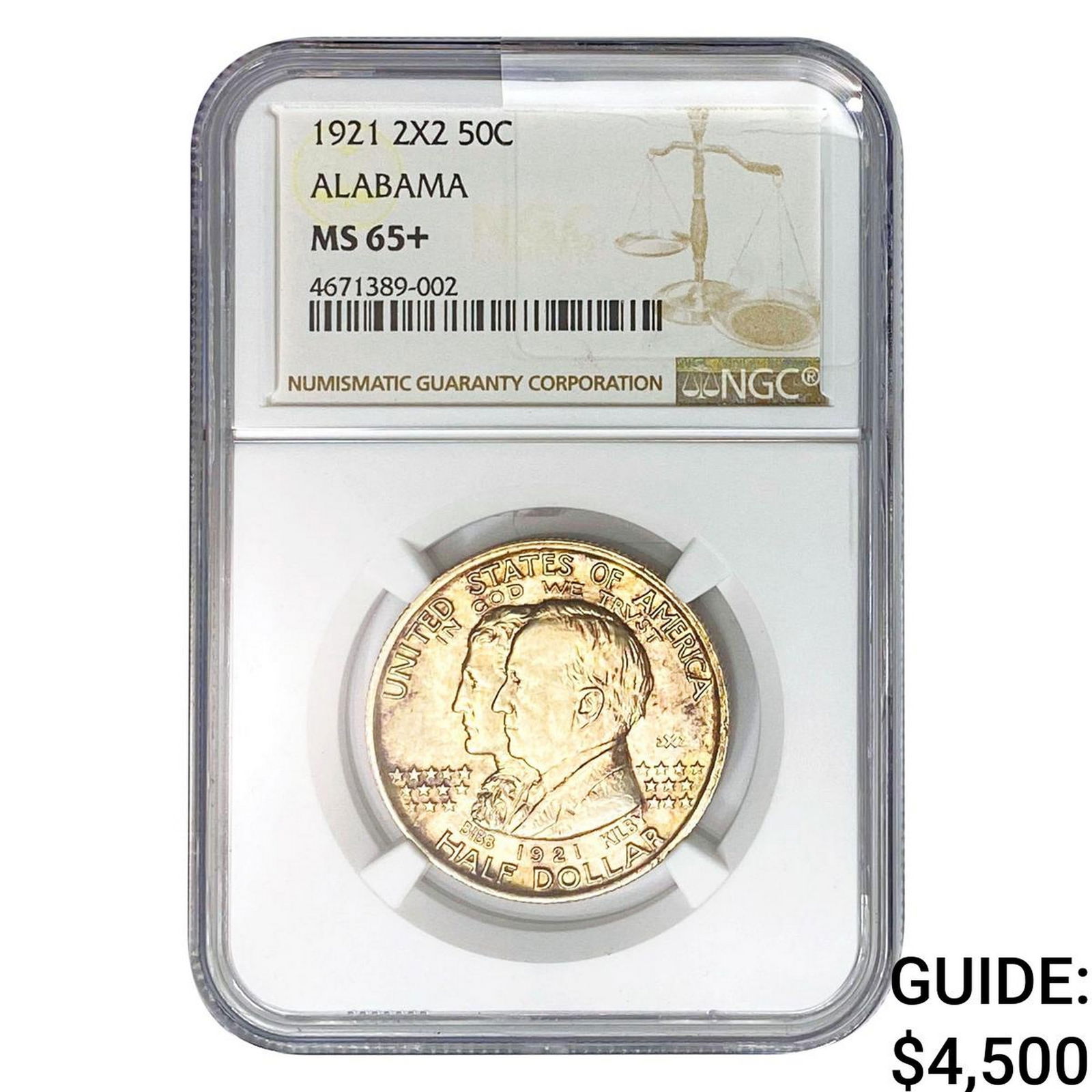 1921 Alabama Half Dollar NGC MS65+ 2X2 (1 of 2)