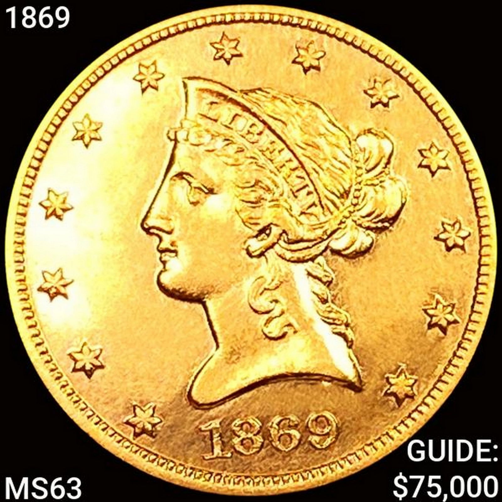1869 $10 Gold Eagle CHOICE BU (1 of 2)