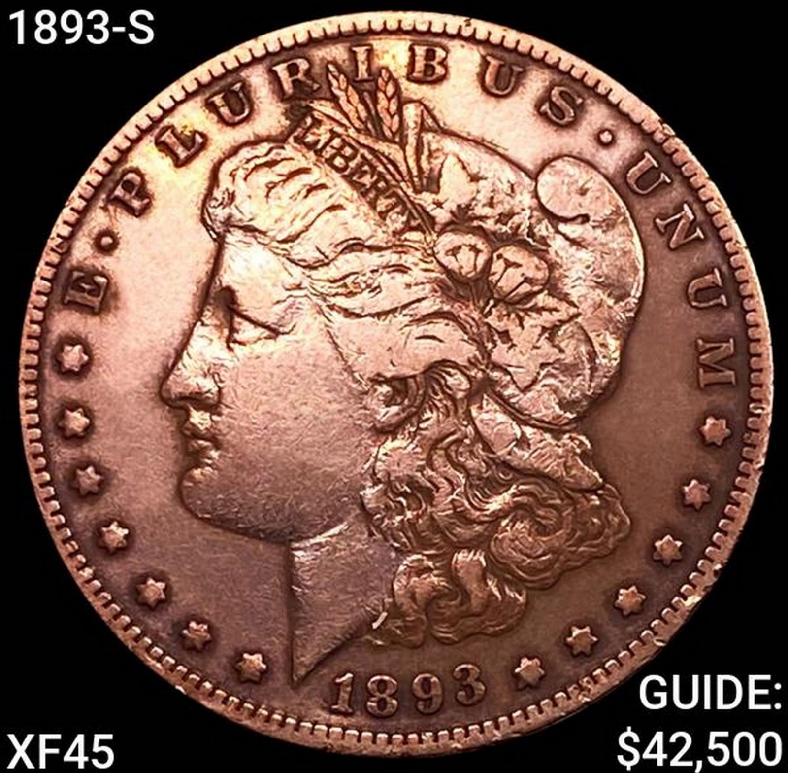 1893-S Morgan Silver Dollar NEARLY UNCIRCULATED: 1893-S Morgan Silver Dollar NEARLY UNCIRCULATED