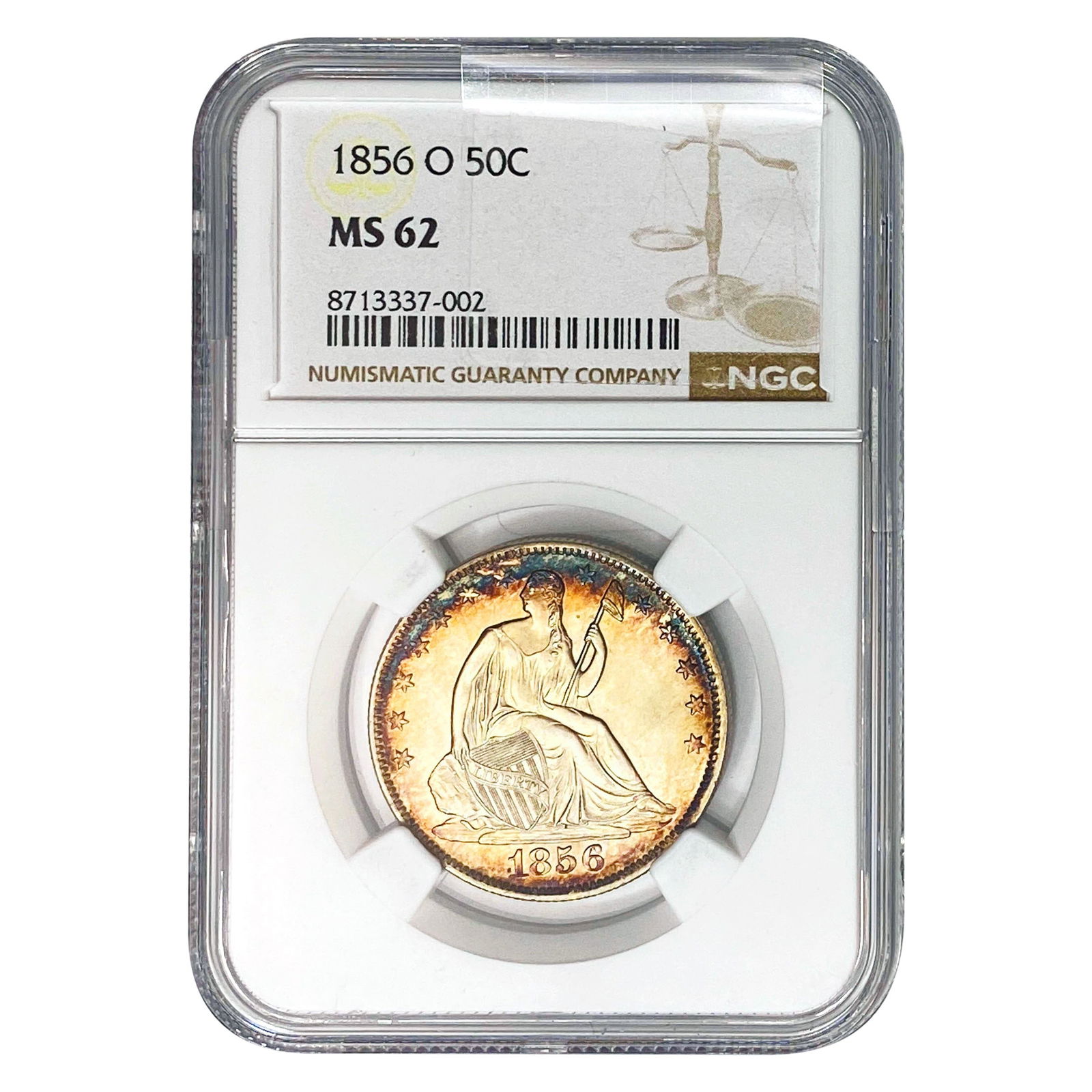 1856-O Seated Liberty Half Dollar NGC MS62 (1 of 2)