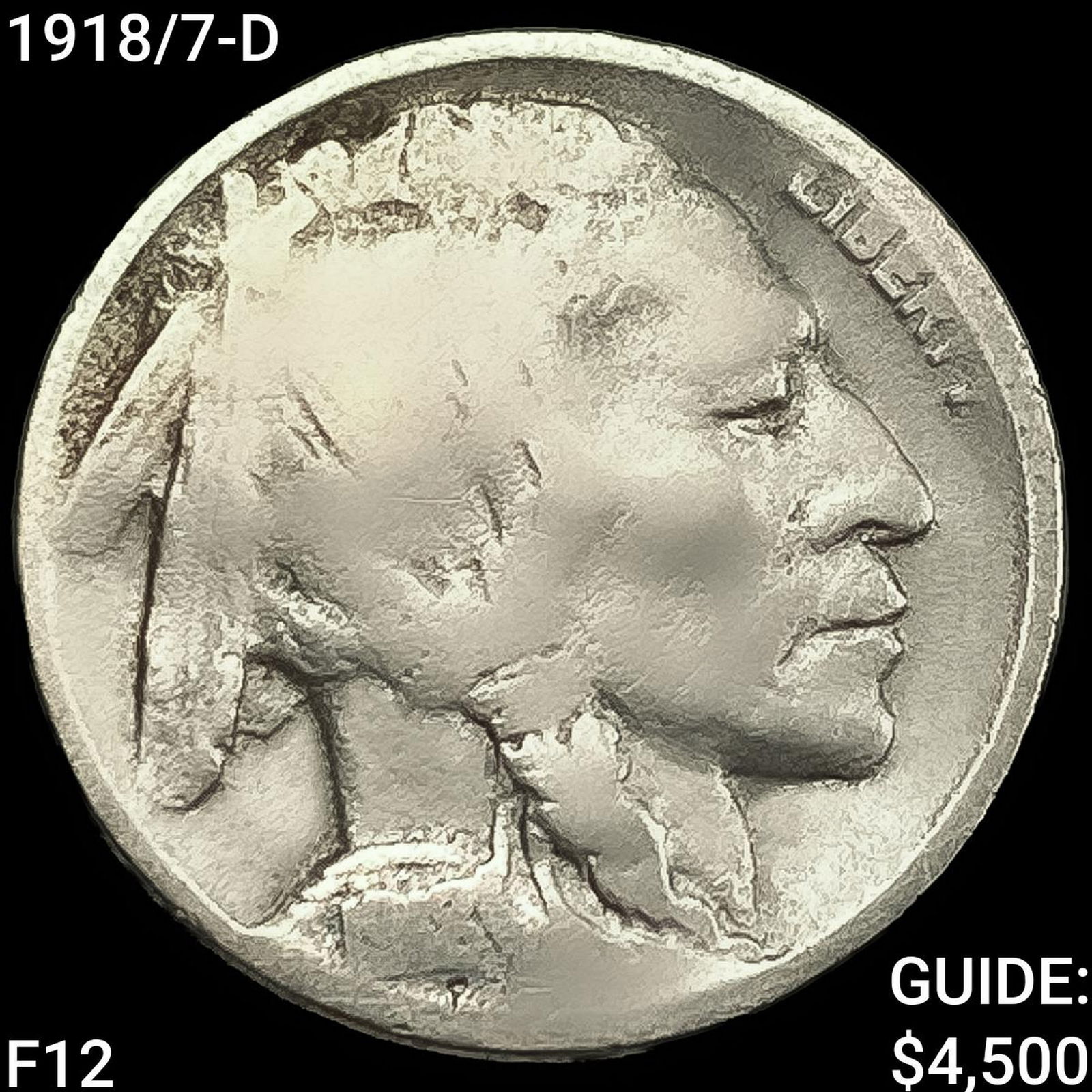 1918/7-D Buffalo Nickel NICELY CIRCULATED (1 of 2)