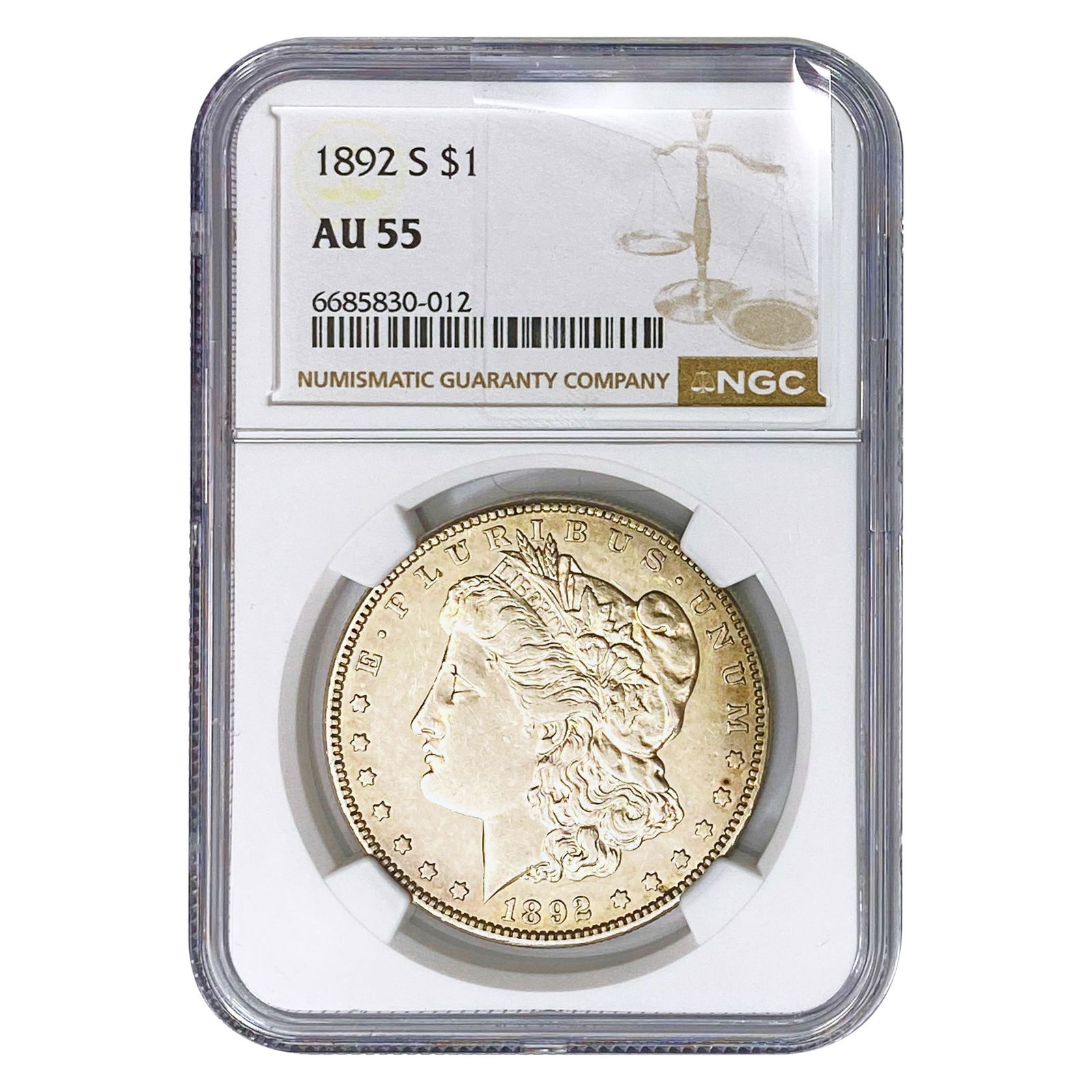 1892-S Morgan Silver Dollar NGC AU55 (1 of 2)