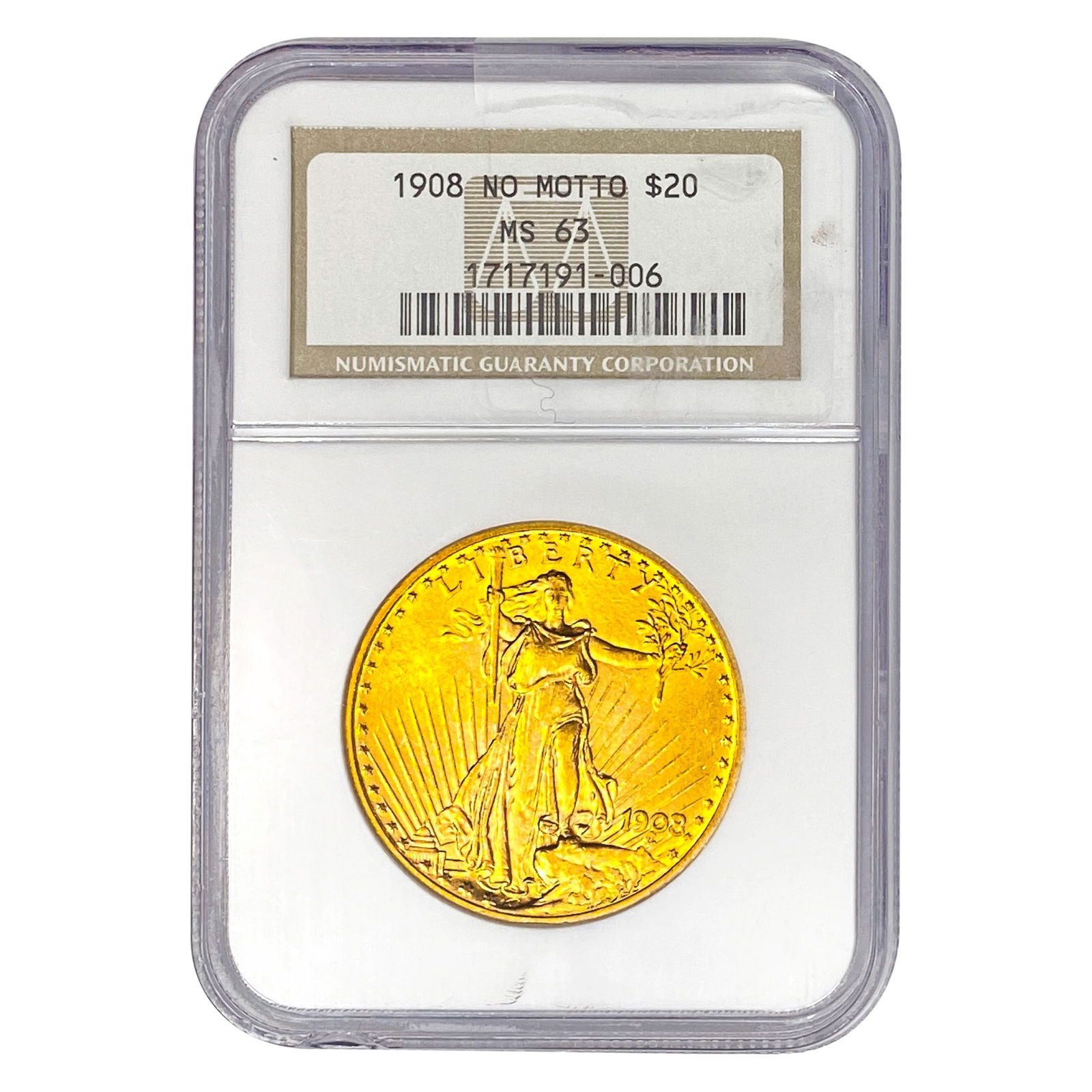 1908 $20 Gold Double Eagle NGC MS63 (1 of 2)