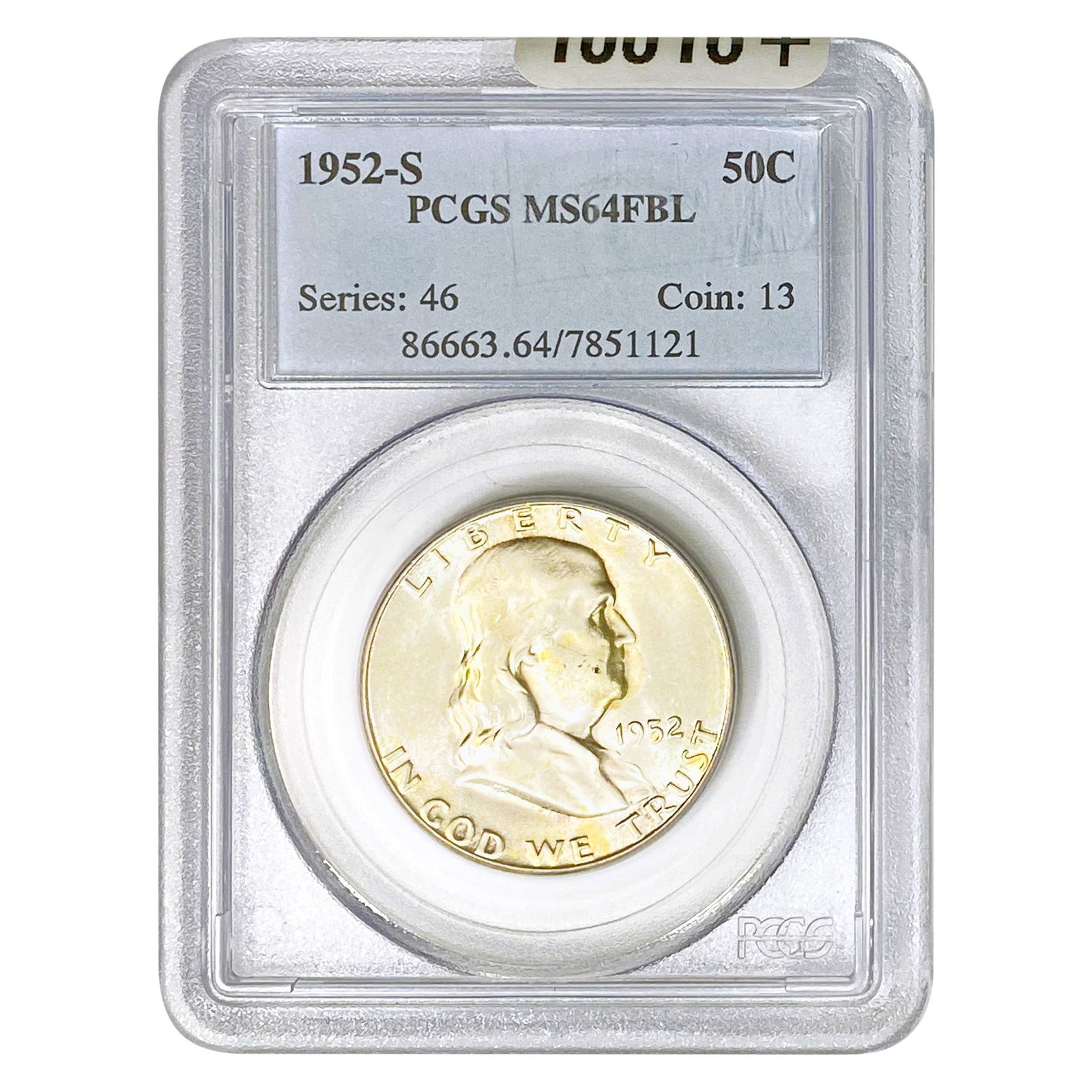 1952-S Franklin Half Dollar PCGS MS64 FBL (1 of 2)