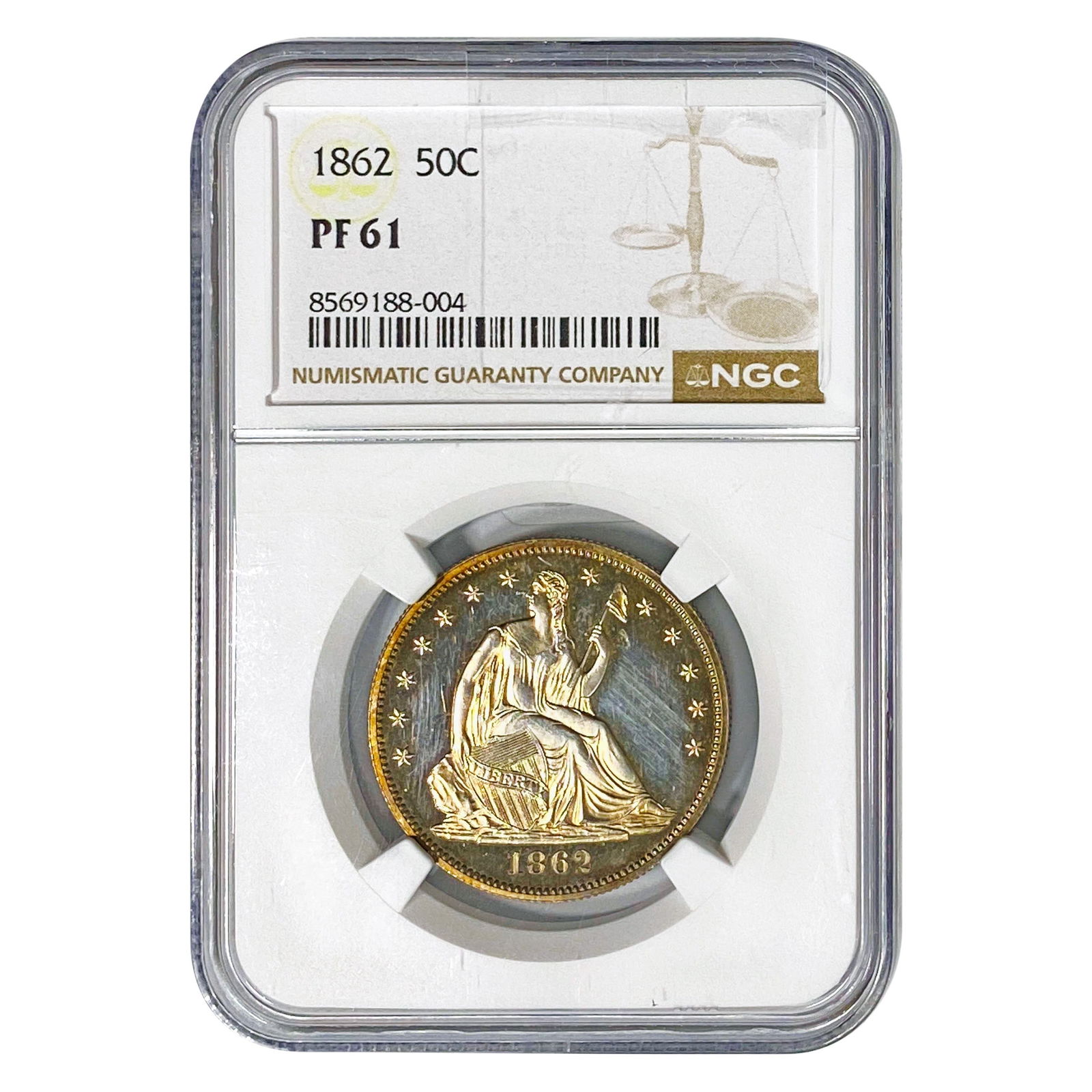 1862 Seated Liberty Half Dollar NGC PF61 (1 of 2)