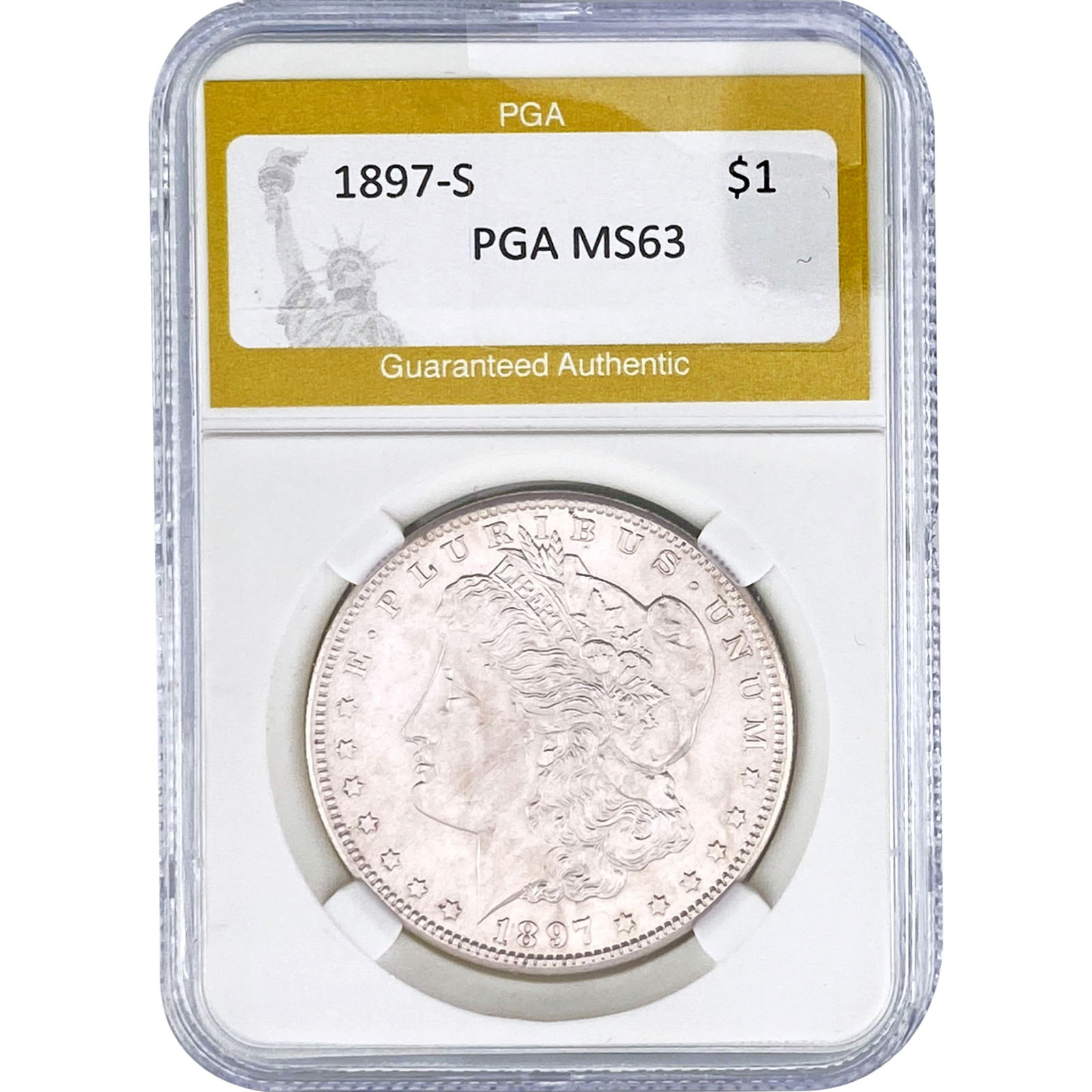1897-S Morgan Silver Dollar PGA MS63 (1 of 2)
