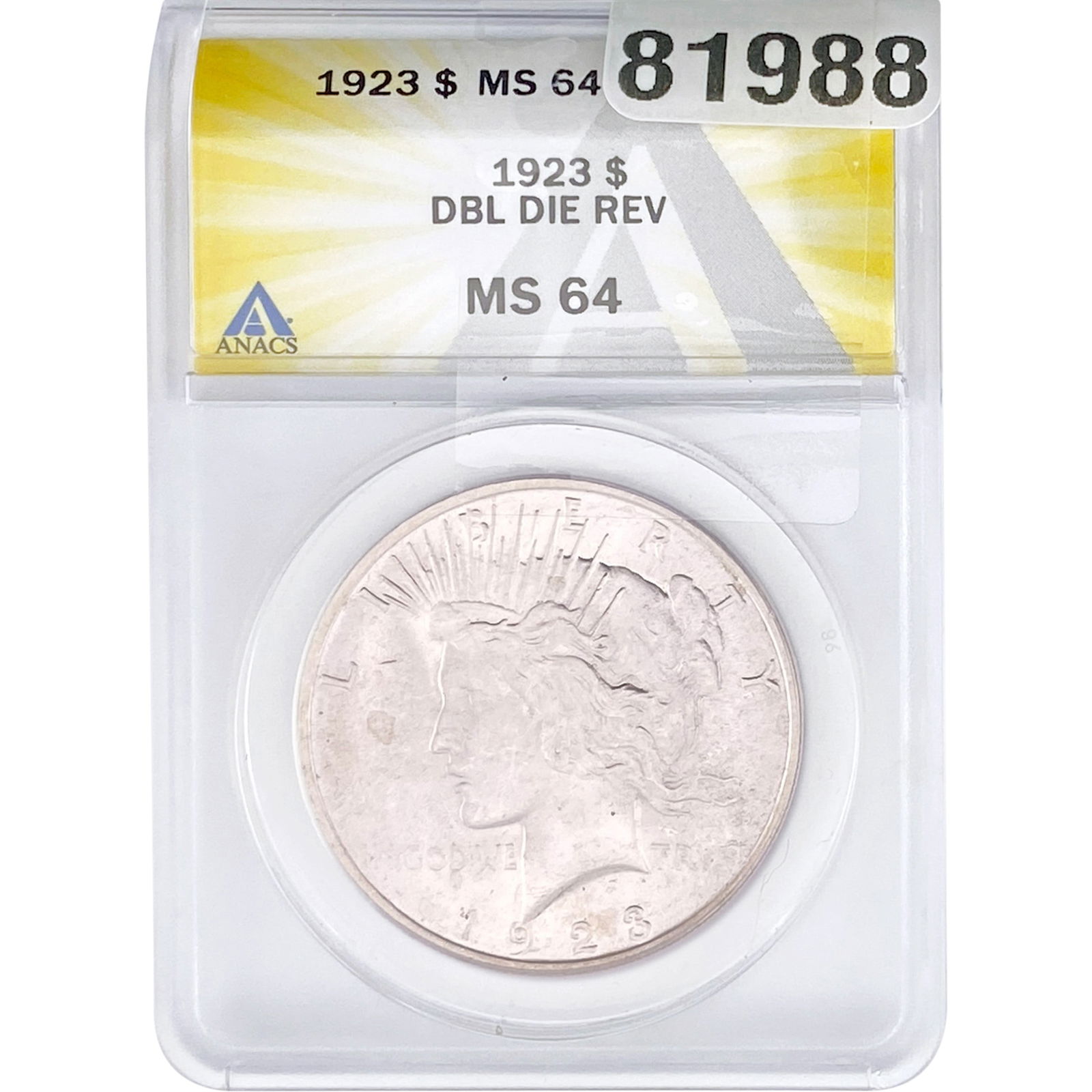 1923 Silver Peace Dollar ANACS MS64 (1 of 2)