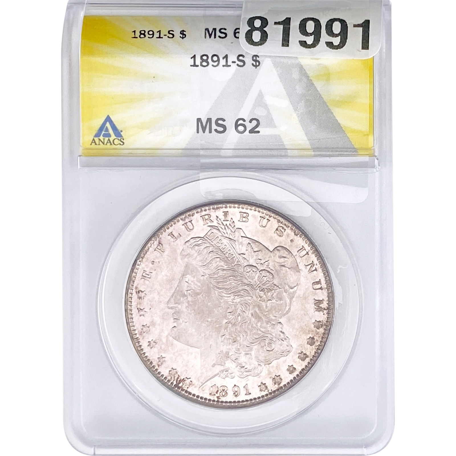1891-S Morgan Silver Dollar ANACS MS62 (1 of 2)