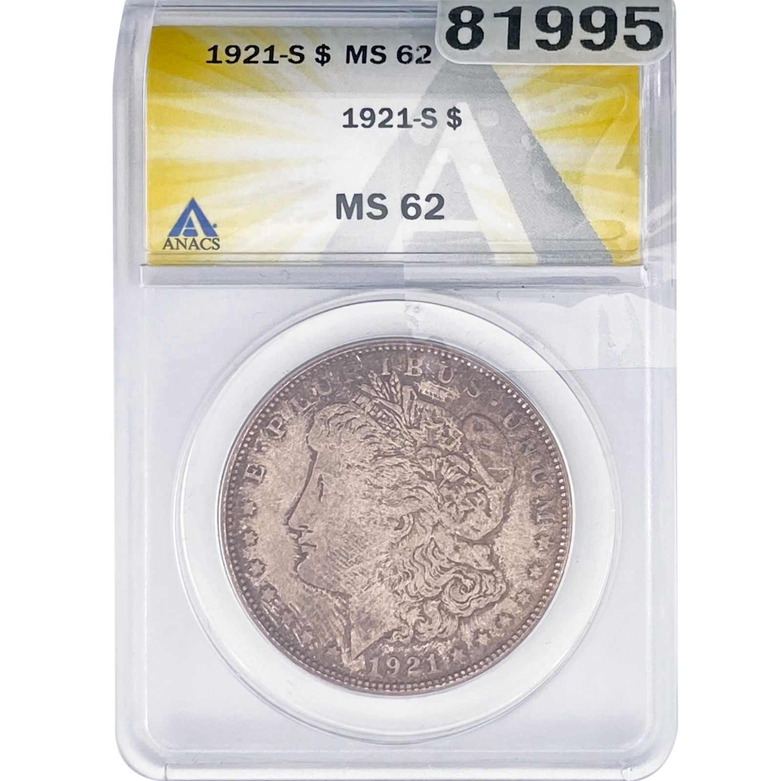 1921-S Morgan Silver Dollar ANACS MS62 (1 of 2)