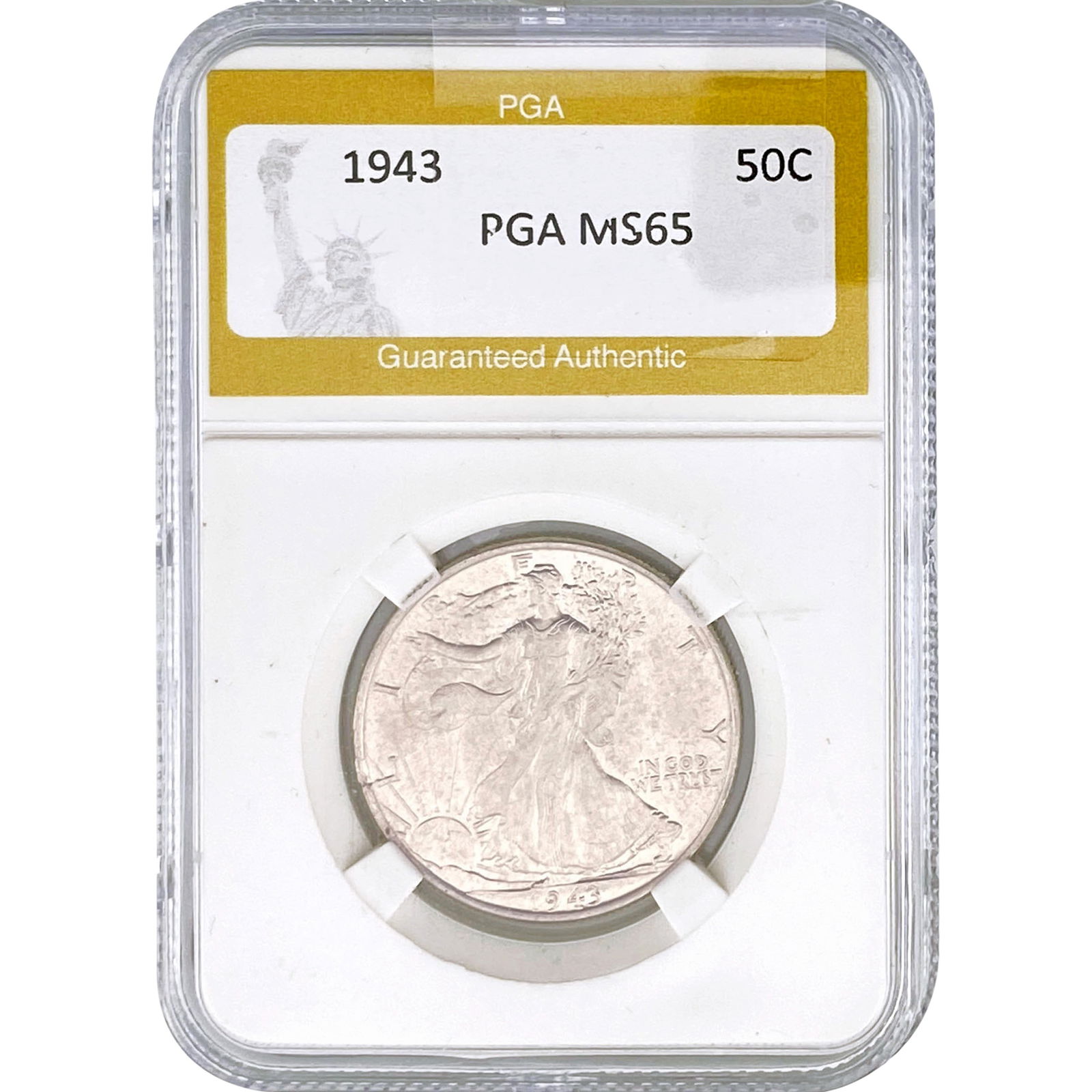 1943 Walking Liberty Half Dollar PGA MS65: 1943 Walking Liberty Half Dollar PGA MS65