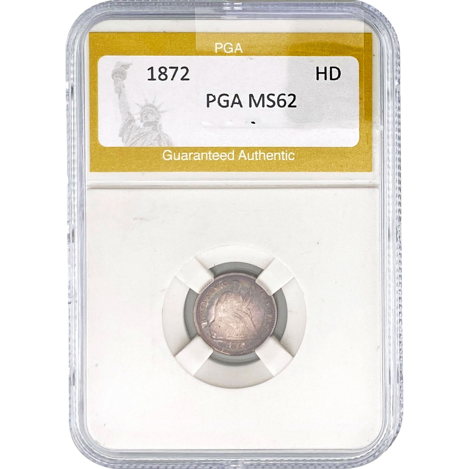 1872 Seated Liberty Half Dime PGA MS62 (1 of 2)