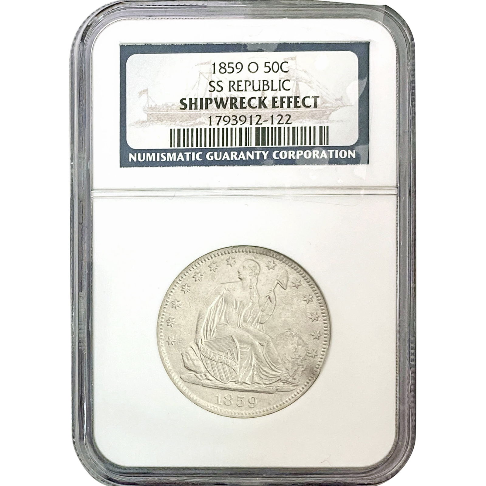 1859-O Seated Liberty Half Dollar NGC SHIPWRECK (1 of 2)