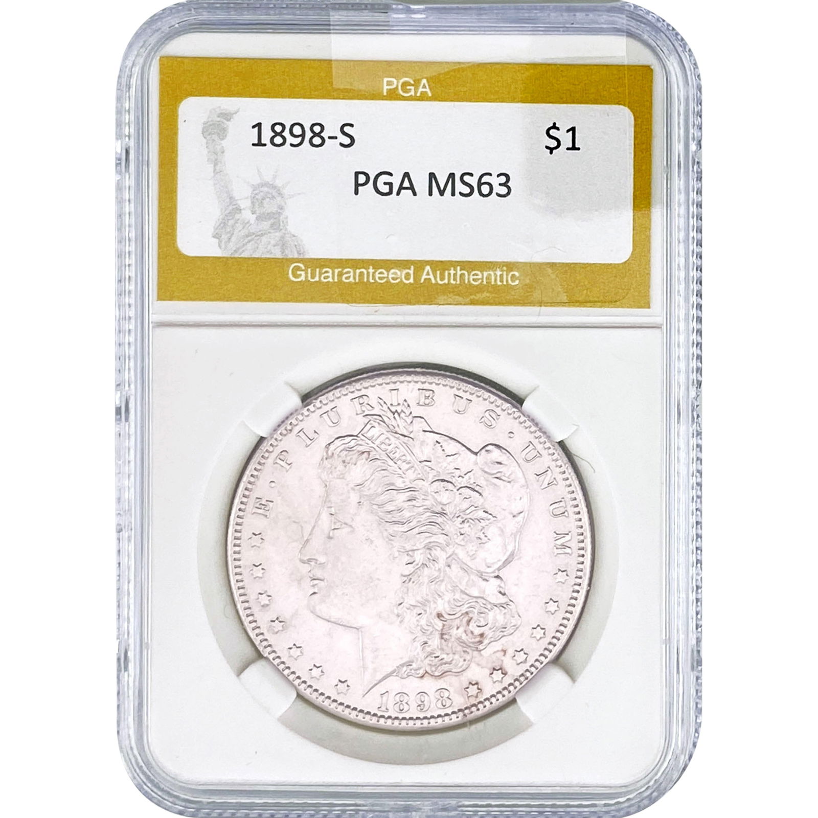 1898-S Morgan Silver Dollar PGA MS63: 1898-S Morgan Silver Dollar PGA MS63