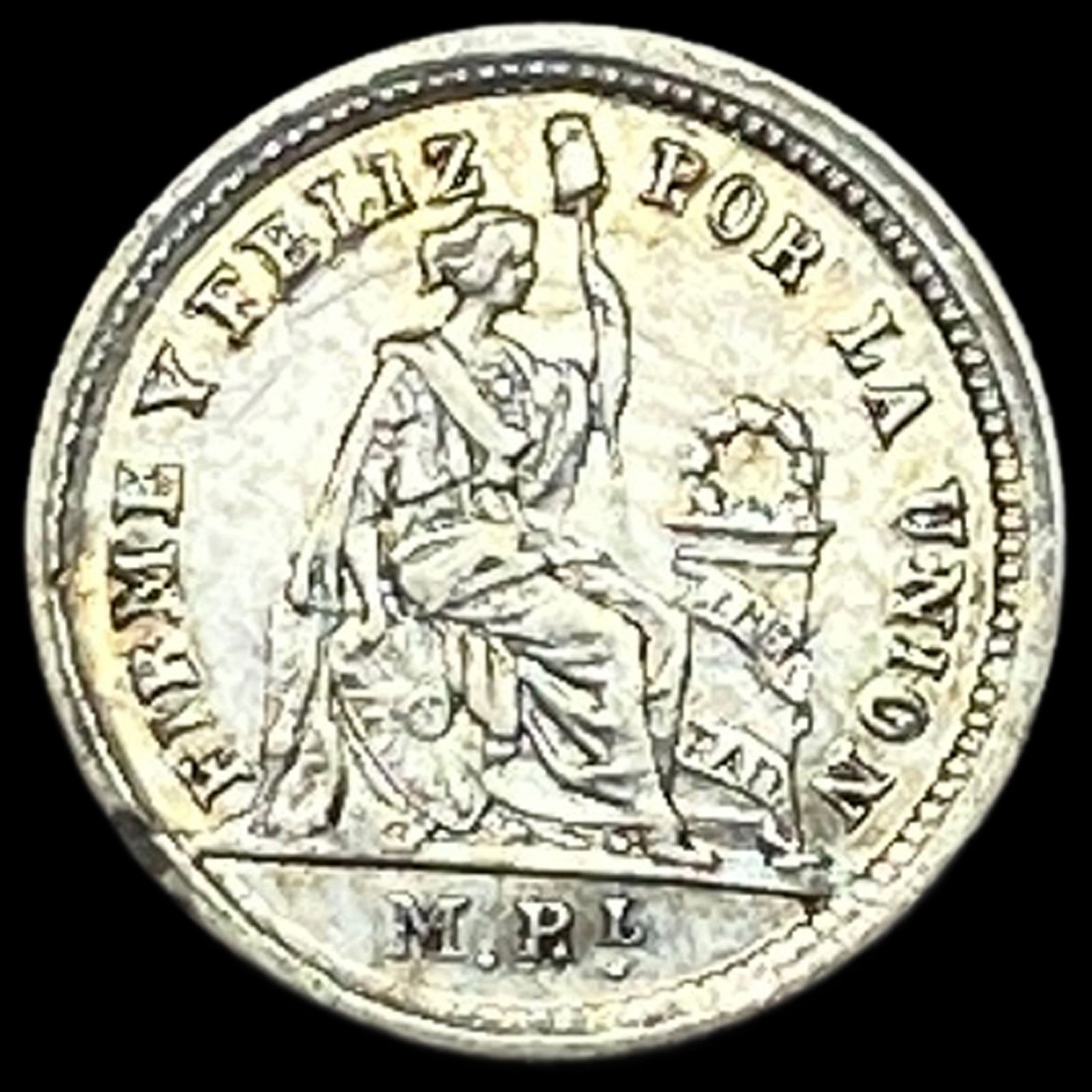 Peru Silver 1/2 Real NEARLY UNCIRCULATED (1 of 2)